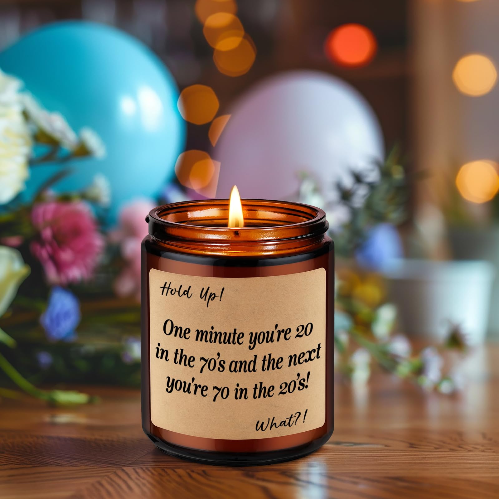 GSPY Scented Candles - Best 70th Birthday Gifts for Women & Men - Funny Turning 70 Presents for Mom, Dad, Grandma, Grandpa - Soy Wax Aromatherapy Candles for Home Decor, Relaxation & Celebration