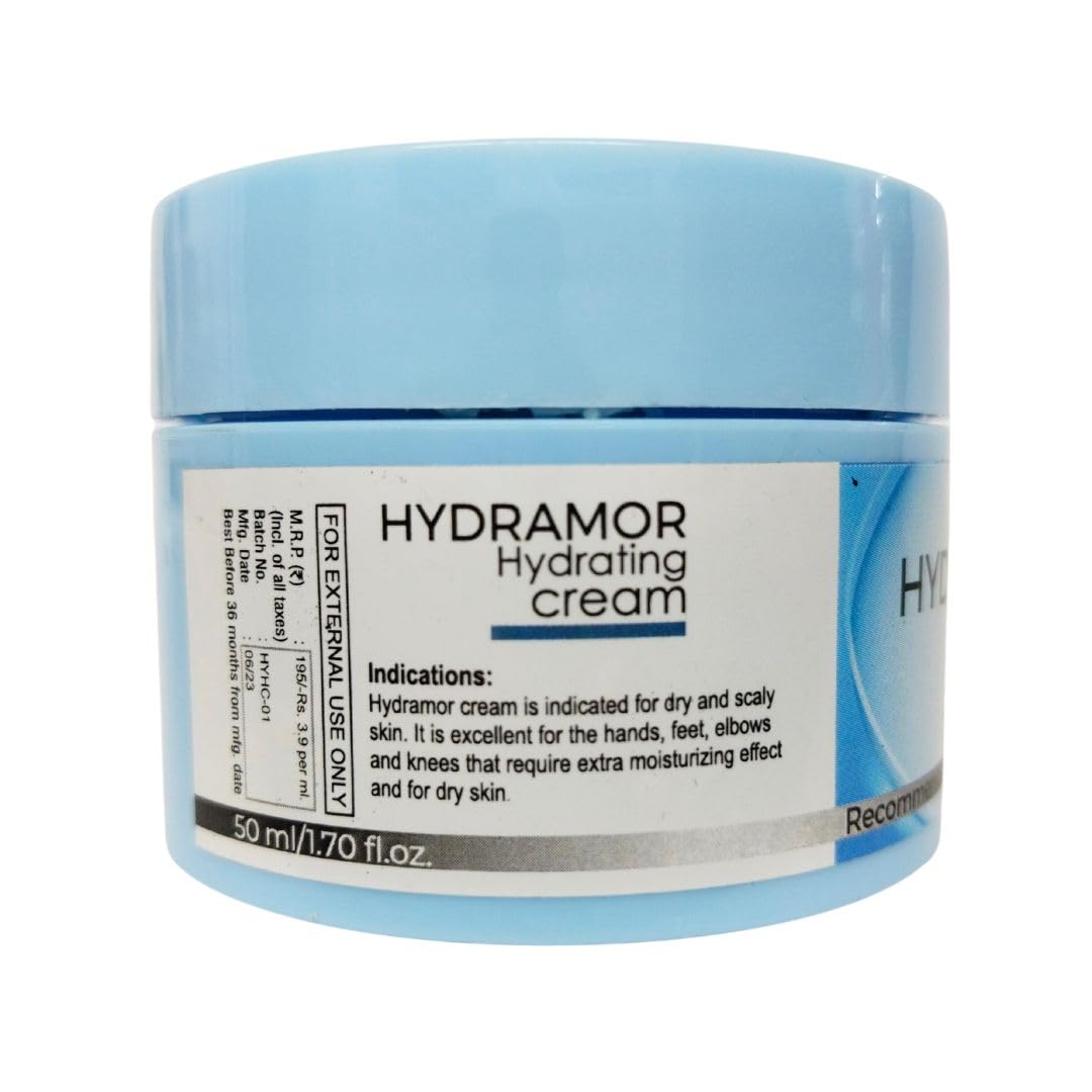 HYDRAMOR Hydrating Skin Cream for Dry, Scaly Knees, Elbows, Hands & Feet - Intense Moisturizer for Rough Skin - Perfect for Daily Use & Nighttime Repair