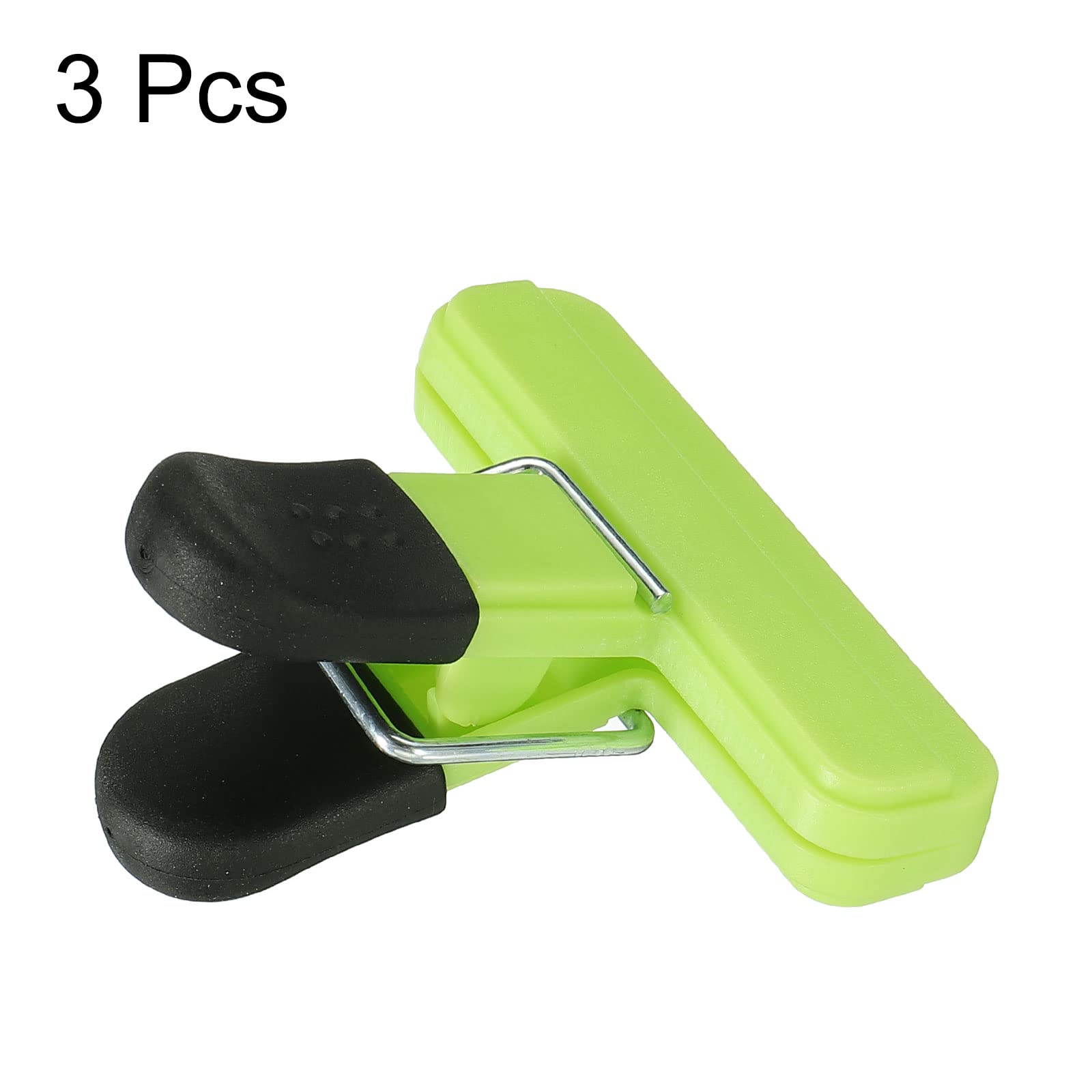 PATIKIL 3 Inch Plastic Storage Clips - 3 Pack Food Bag Sealer Clamps for Kitchen Storage, Paper Files & Photo Organization (Grass Green) - Perfect for Pantry, Office & Craft Room Organization