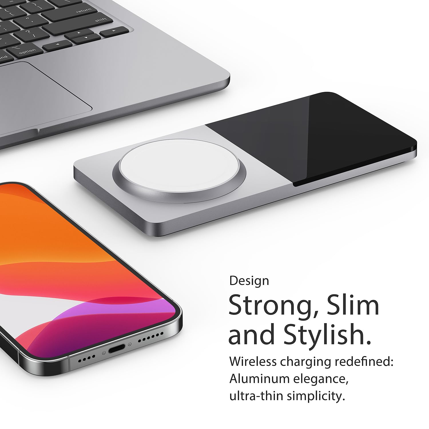 Magnetic Wireless Charging Stand for iPhone 16/15/14/13/12 & AirPods 3/2/Pro | 2-in-1 Mag-Safe Charger Station with Adapter | Fast Charging Dock for Apple Products | Perfect for Home, Office & Travel (Silver)