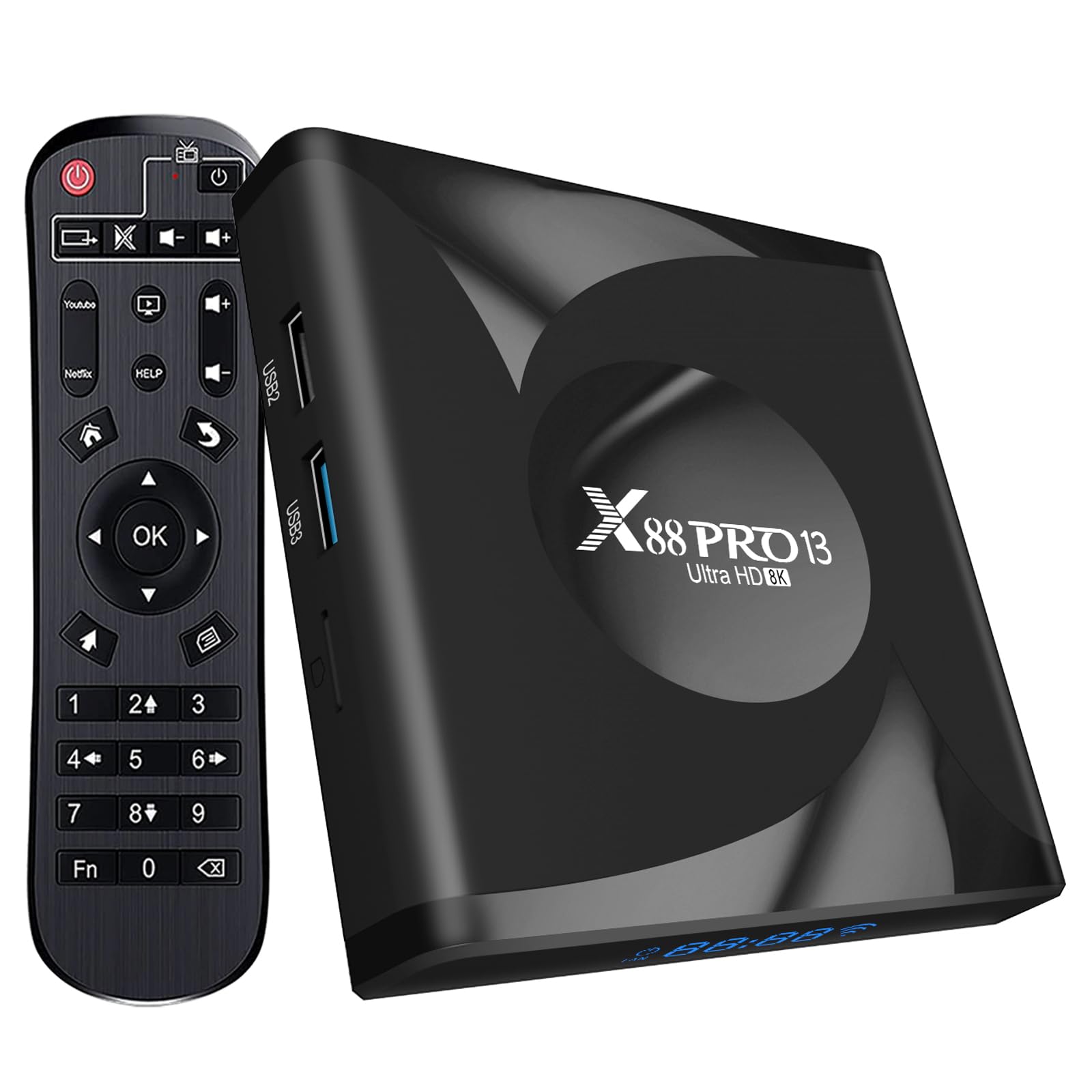 Android TV Box 13.0 - 4GB RAM 32GB ROM Smart TV Box with 8K HD, HDR10+, WiFi 6, Quad-Core 64bit CPU, Ethernet & Bluetooth - Perfect for Streaming, Gaming & Home Entertainment