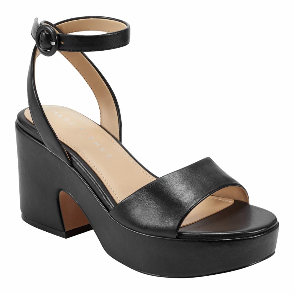 Marc Fisher Ltd Women's Razza Black M Leather Ankle Boots - Stylish & Comfortable for Work, Office & Casual Outfits