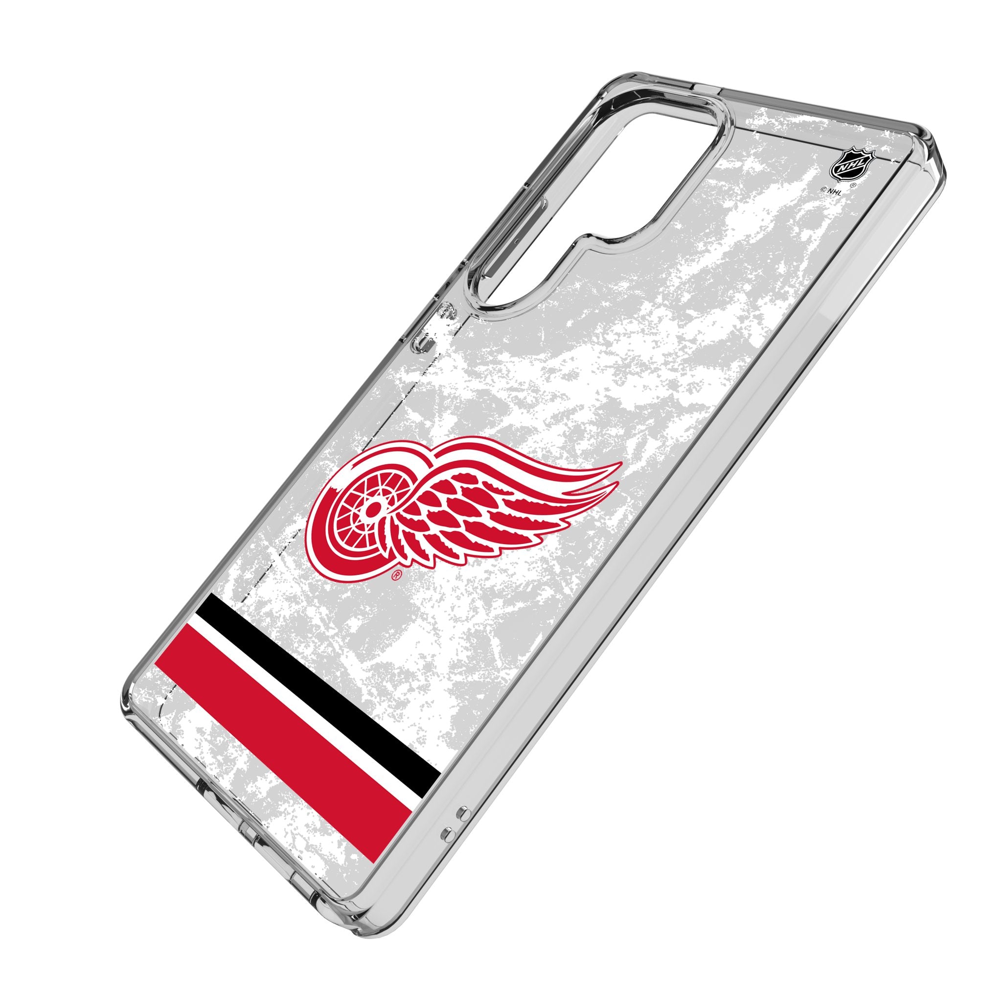 Detroit Red Wings NHL Ice Stripe Clear Protective Phone Case for Samsung Galaxy S21 S22 S23 - Durable Slim Cover for Hockey Fans & Game Day Support
