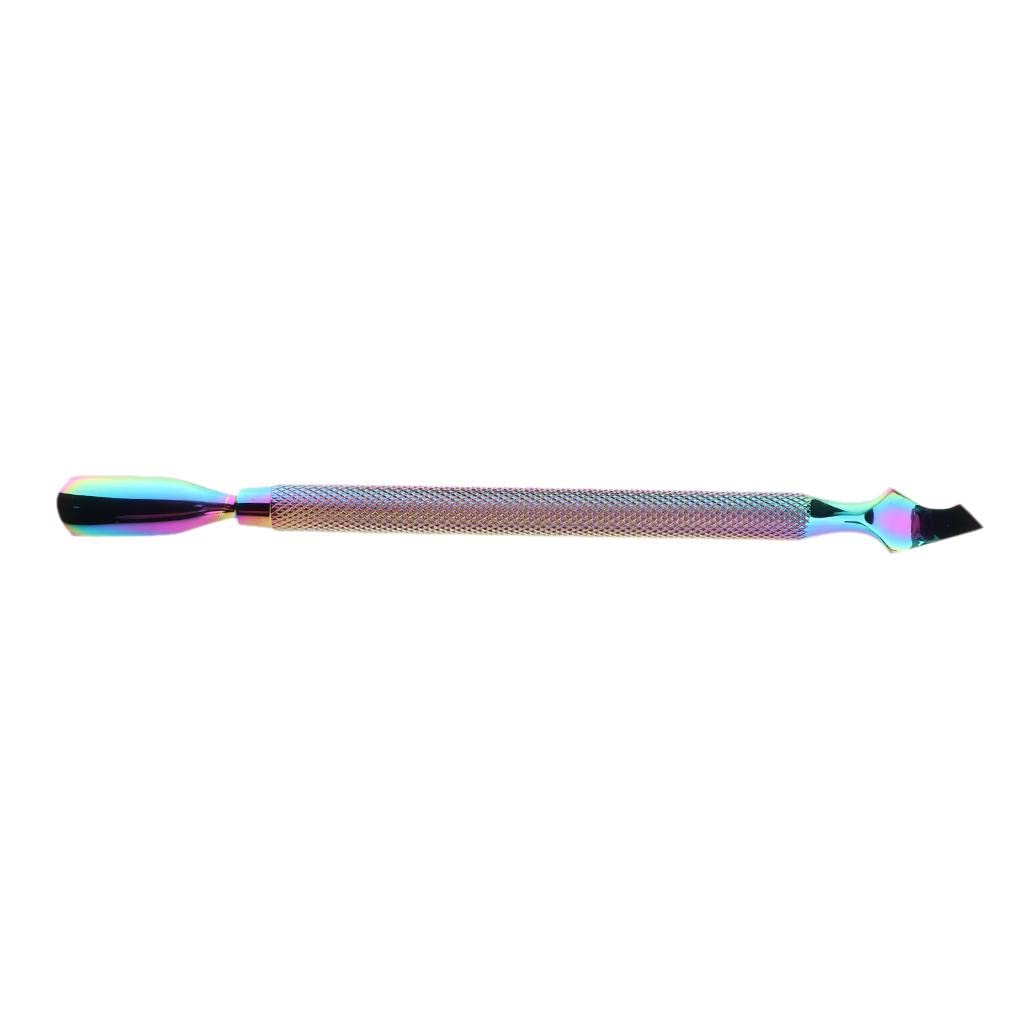 VMS INDIA Stainless Steel 2 Head Cuticle Nail Pusher Trimmer Remover - Professional Manicure Pedicure Tool for Salon & Home Use - Perfect for Nail Care, Grooming & DIY Beauty Treatments