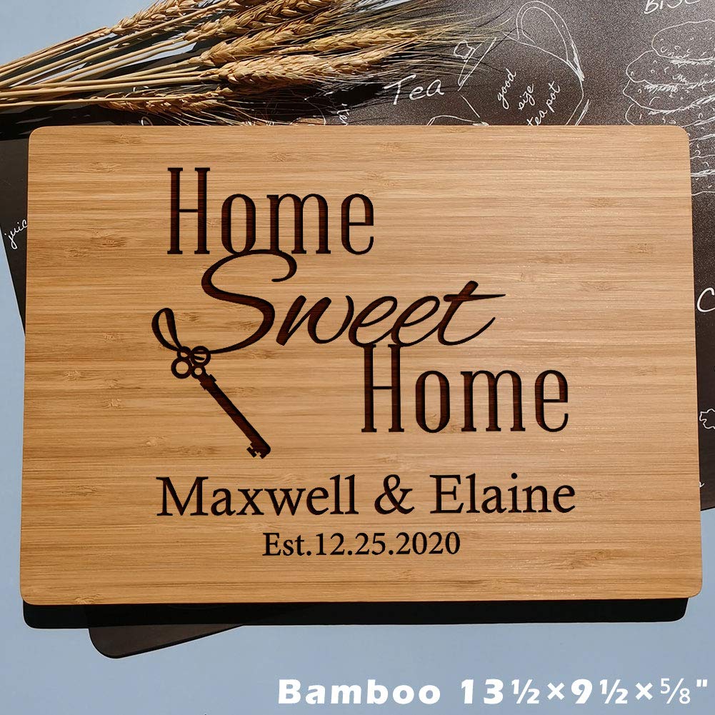 Personalized Wooden Cutting Board - Unique Housewarming Gift for Men, Women, Couples & Newlyweds - Custom Home Decor for New Apartments & First Homes - Perfect for Kitchen, Wedding & Anniversary Gifts - Engraved 