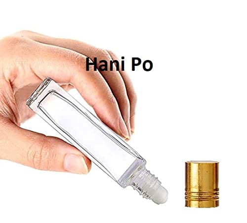 HANI PO™ 8ml Empty Reusable Roll On Glass Bottles for Essential Oils, Perfume, Aromatherapy - Pack of 12 - Perfect for DIY Beauty, Travel & Gift Sets