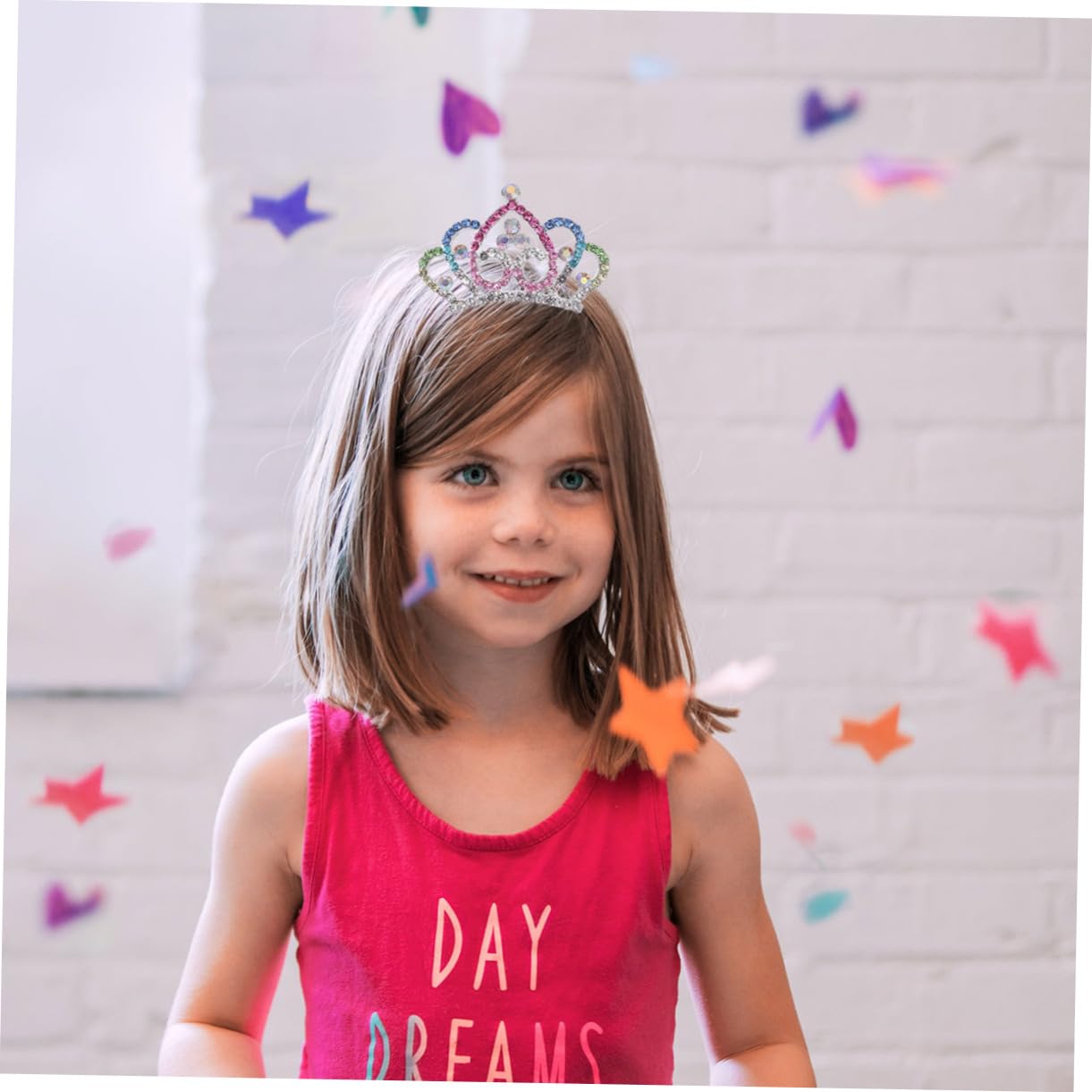 POPETPOP Princess Hair Clips - Crystal Rhinestone Tiara Headband & Mini Crown Hair Claw Clips for Girls | Perfect for Birthday Parties, Pageants & Dress-Up Play