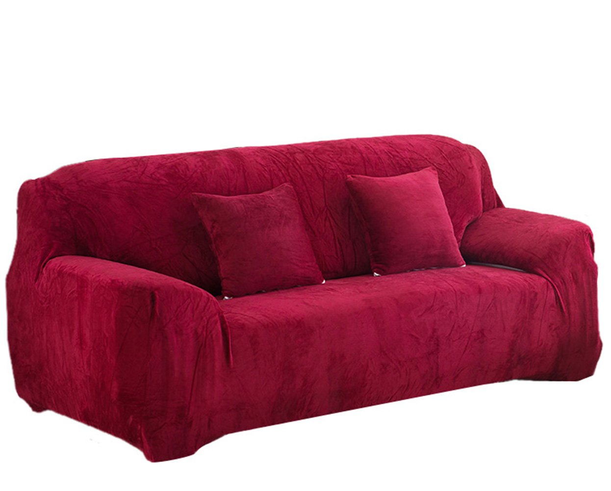 Winter Warm Fleece Sofa Cover Slipcover - Stretchable Elastic Fabric for 2 Seater Couches (57