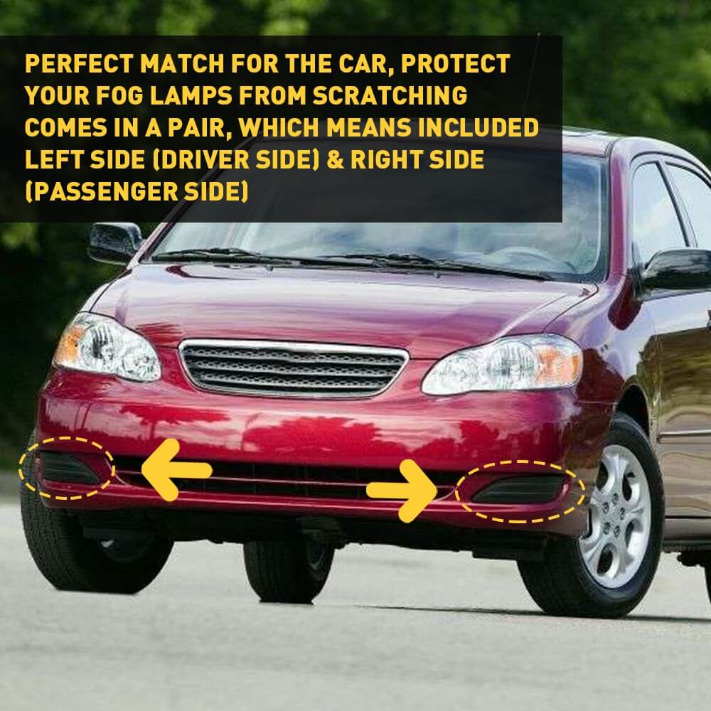2005-2008 Toyota Corolla Fog Light Cover Set - Durable Replacement Pair for Headlight Protection | Perfect for Night Driving & Off-Road Adventures