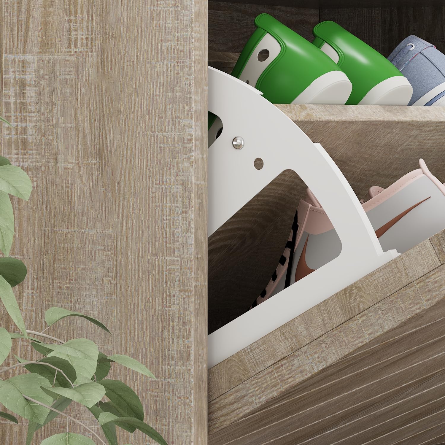 Slim Shoe Cabinet with 3 Drawers - Wooden Entryway Organizer for Small Spaces