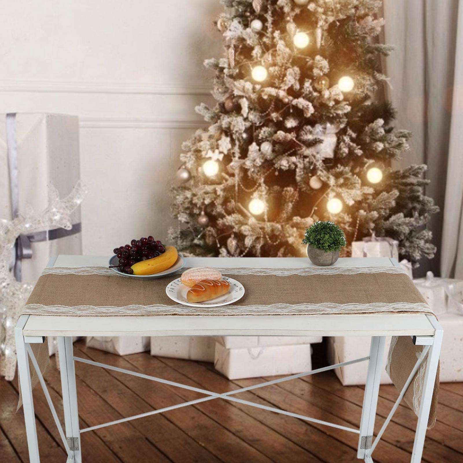 Elegant Beige Table Runner for Dining Table - Premium Restaurant Table Cover, Desk Cloth for Home & Office Decor - Perfect for Festive Occasions, Weddings & Holiday Dining