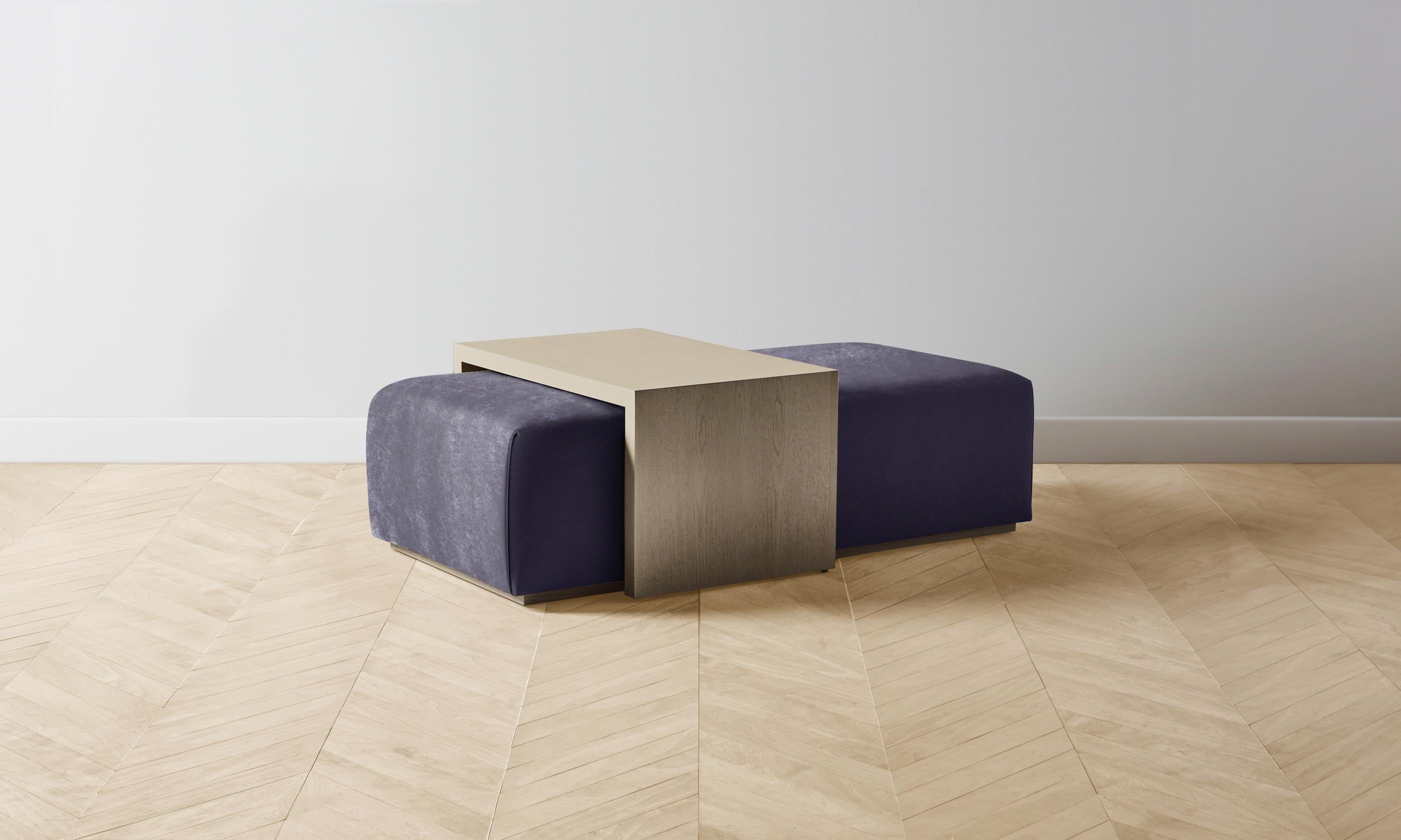 The Bowery Ottoman - Luxe Performance Velvet Flannel Upholstered Storage Bench for Living Room, Bedroom & Entryway - Stylish & Functional Home Decor
