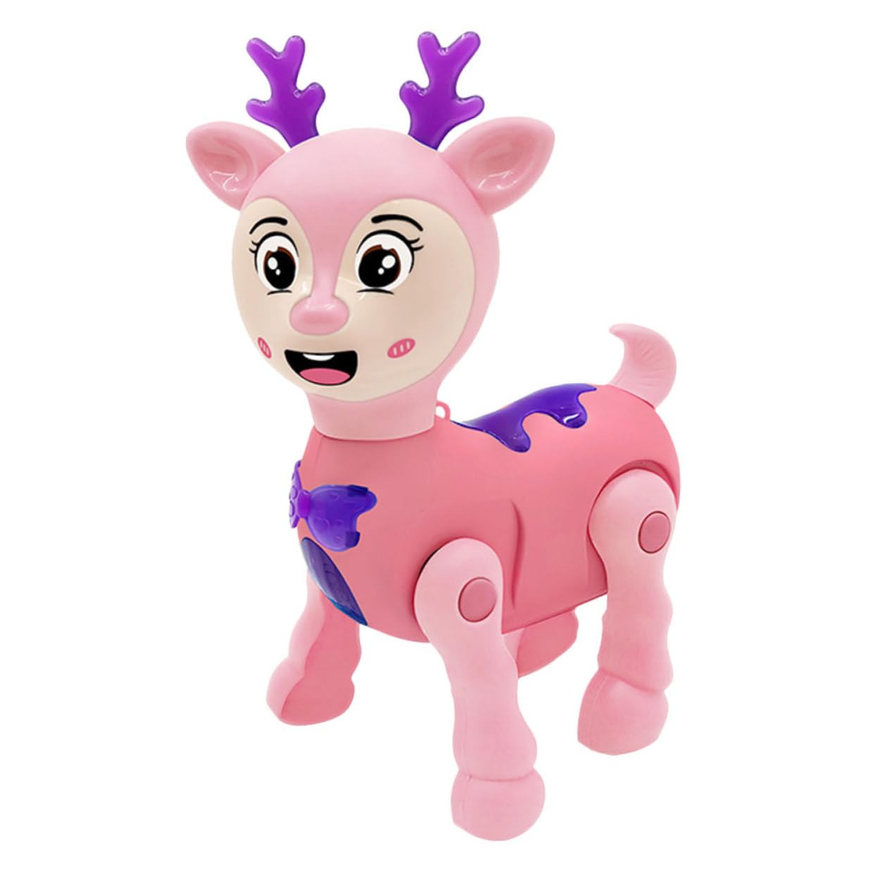 Vaguelly 1 Set Animal Walking Pull Toy - Leash Walking Deer Toy for Kids, Toddlers & Babies - Durable Plastic Figurine for Playtime, Room Decor & Desktop Decoration - Perfect Christmas Gift & Children's Plaything for Indoor Fun & Outdoor Adventures