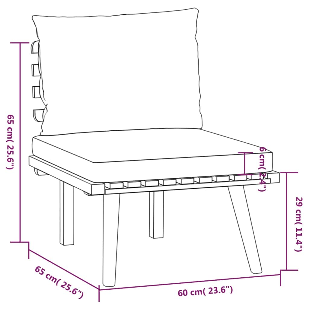 vidaXL Solid Acacia Wood Patio Lounge Set with Cushions - Rustic Outdoor Furniture for Patio, Terrace, Garden - Durable & Weather-Resistant - Perfect for Relaxing, Entertaining & Outdoor Dining