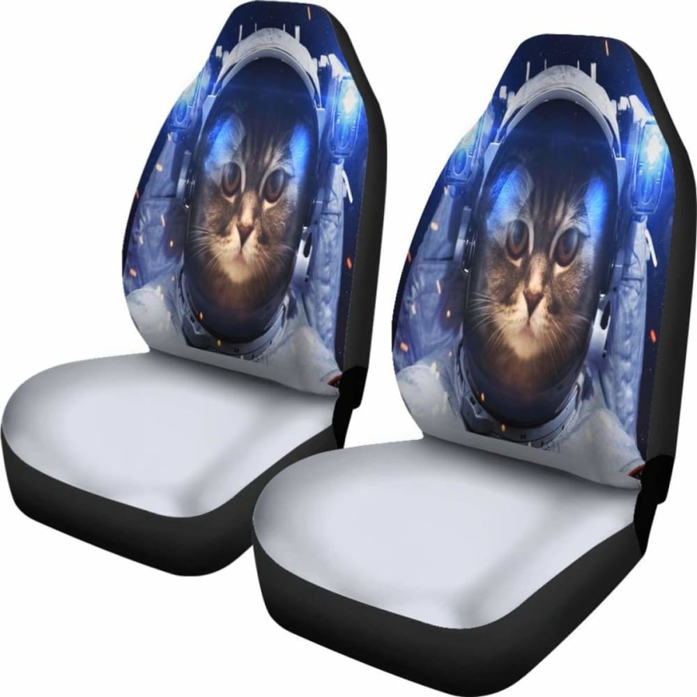Premium Astronaut Cat 4K HD Car Seat Covers - Durable & Stylish Pet Accessories - Perfect Gift for Cat Lovers - Ideal for Road Trips & Daily Commutes