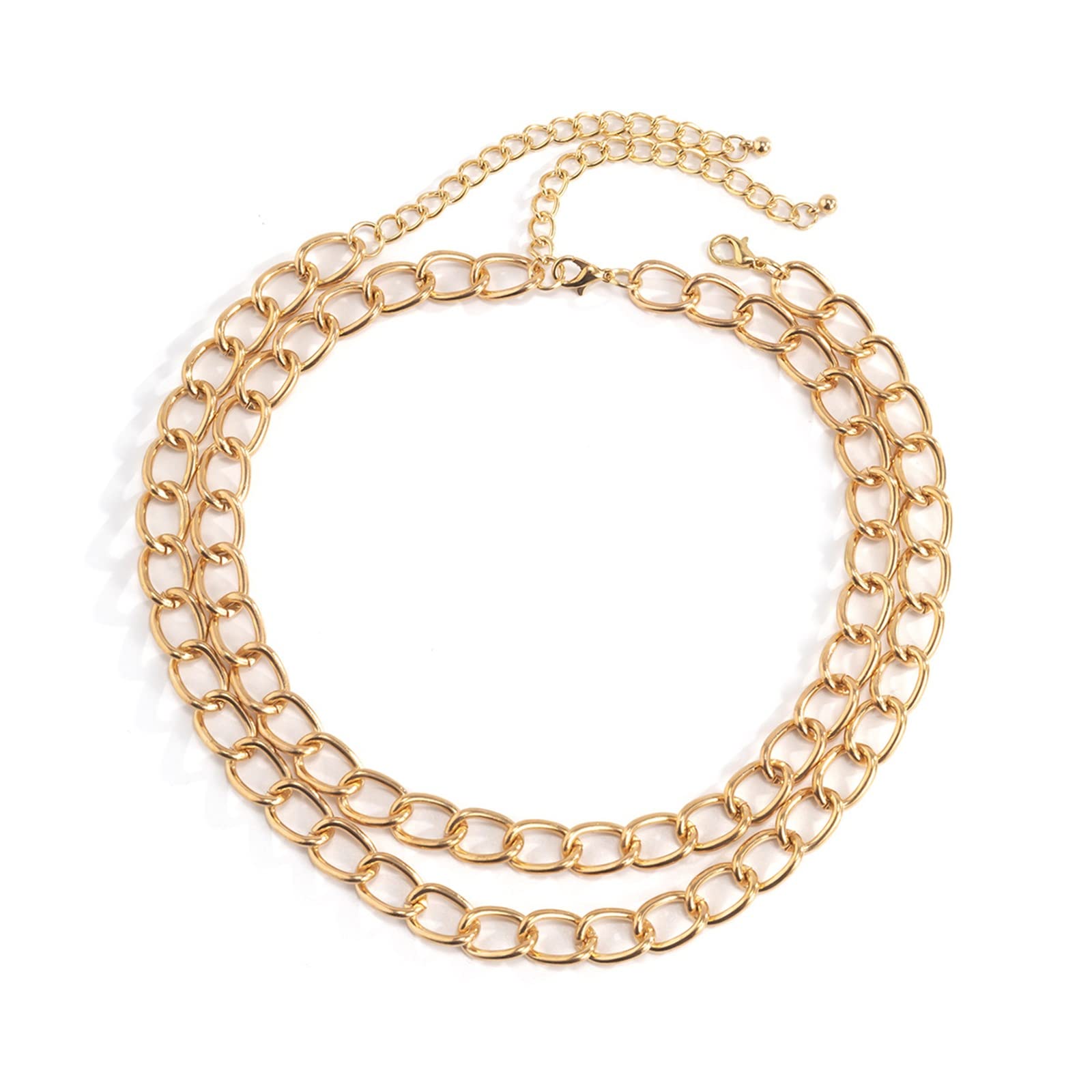 Dainty Layered Necklace for Women - Simple Hollow Hip Hop Chain Pendant Jewelry Set (2 Pieces) | Perfect Birthday Gift for Her, Everyday Wear & Special Occasions