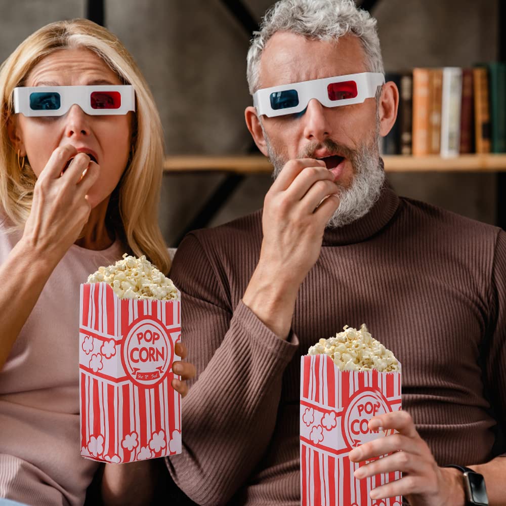 500 Pieces 1 oz Small Disposable Popcorn Bags - Bulk Individual Servings for Popcorn Machines, Movie Nights, Christmas Parties & Snack Storage | Eco-Friendly Paper Popcorn Containers