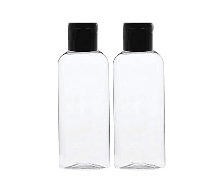100ML Empty Flip-Top Bottles (Pack of 2) - Transparent Travel Containers for Hand Sanitizer, Hand Wash, Beauty Products & More - Portable Leakproof Refillable Bottles for Home, Office, Gym & Travel Essentials