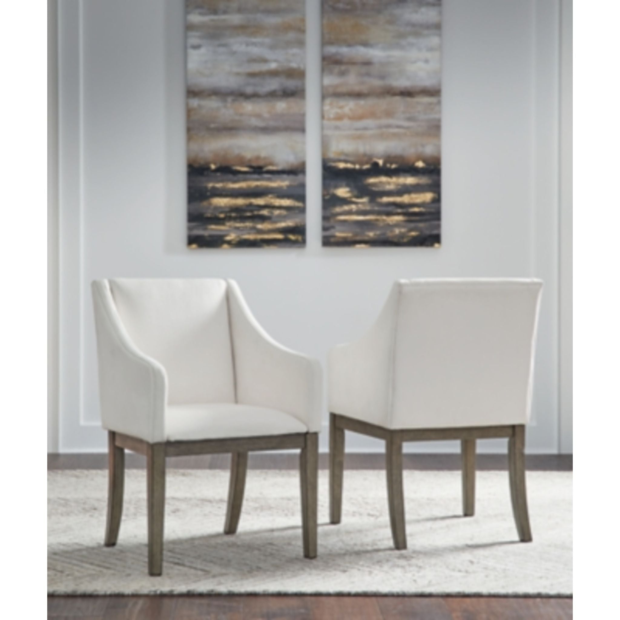 Anibecca Arm Chair - Modern Gray/Off White Upholstered Accent Chair (D970 01A) for Living Room, Bedroom & Office
