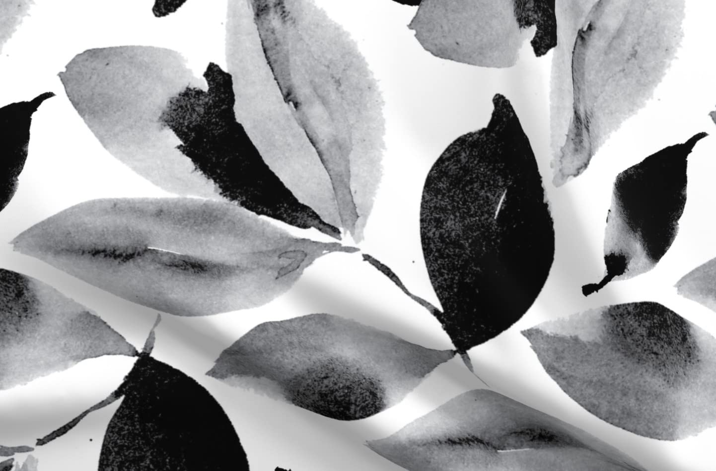 Pretty Flower Painterly Black White Floral Print Upholstery Velvet Fabric by The Yard - Spring Neutral Home Decor, Apparel & DIY Projects | Perfect for Curtains, Pillows, Dresses & Crafting