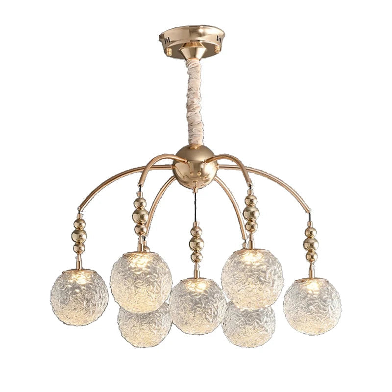 Gold Bubble Glass Pendant Light - Modern Flush Mount Chandelier for Dining Room, Bedroom & Kitchen Lighting | Elegant Ceiling Fixture for Home Decor