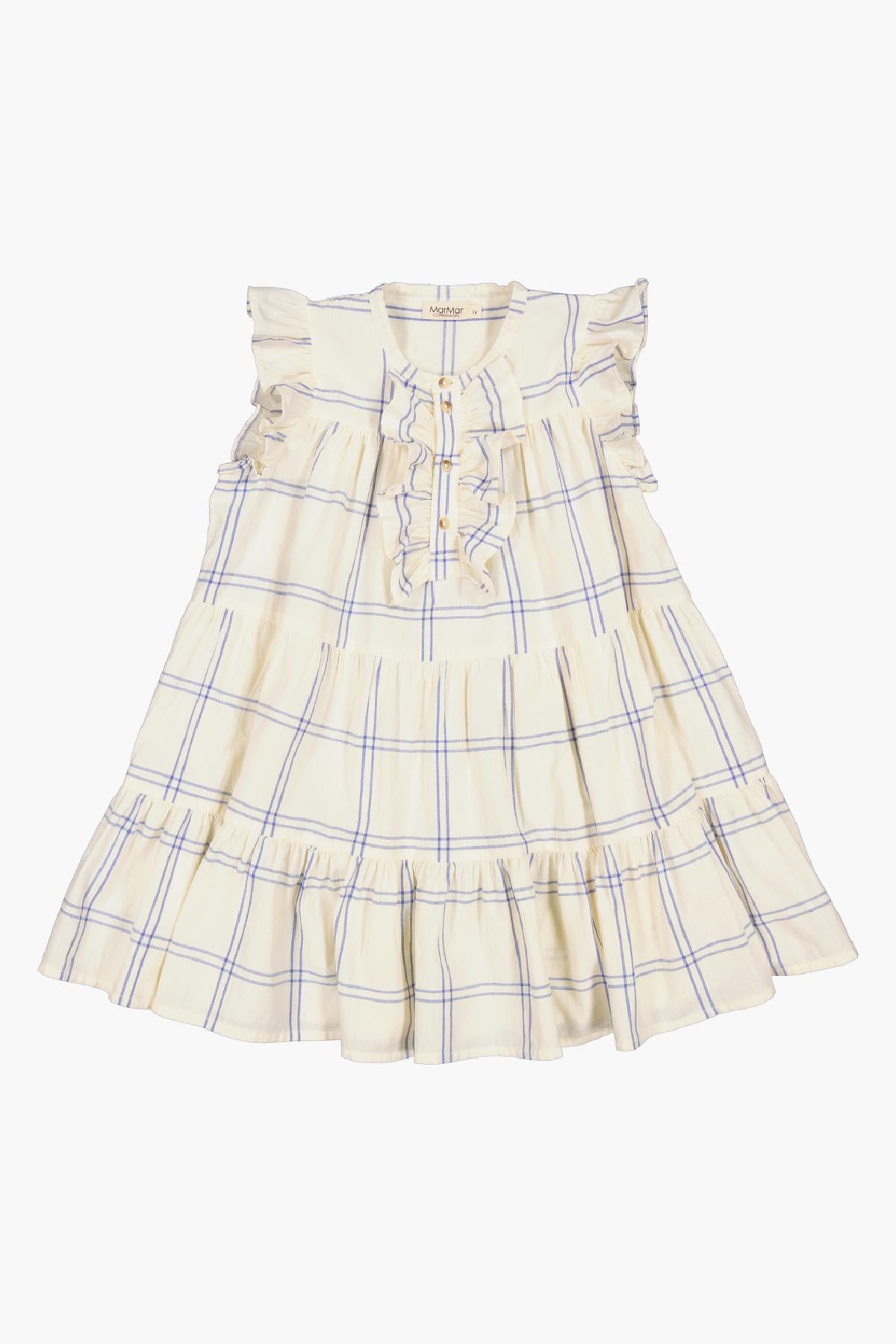 MarMar Copenhagen Dasha Blue Check Girls Dress - Stylish & Comfortable Outfit for School, Parties & Everyday Wear