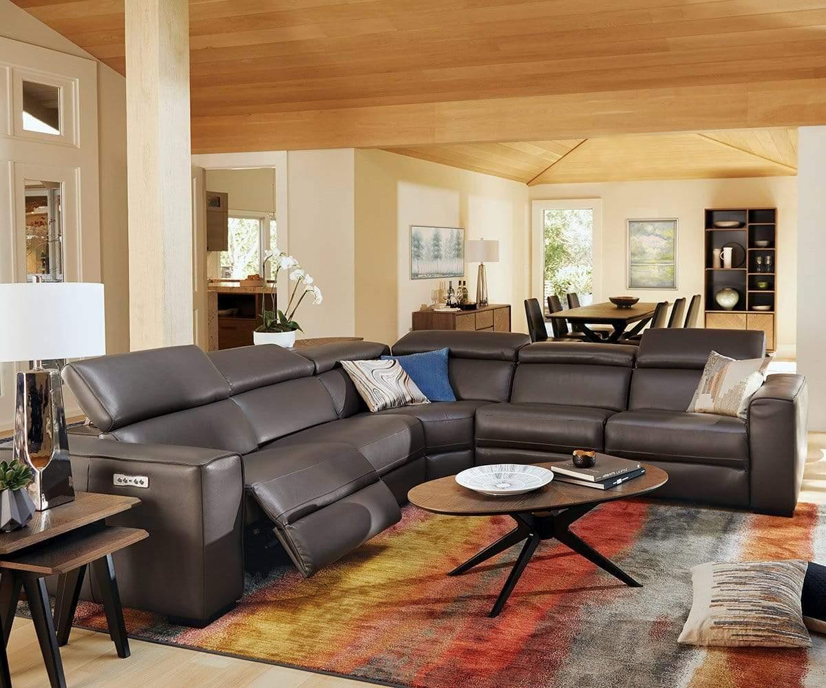 Lewen Power Motion Sectional Sofa - Modern Reclining Living Room Couch with USB Charging & Cup Holders - Perfect for Family Movie Nights & Relaxing in Your Home Theater