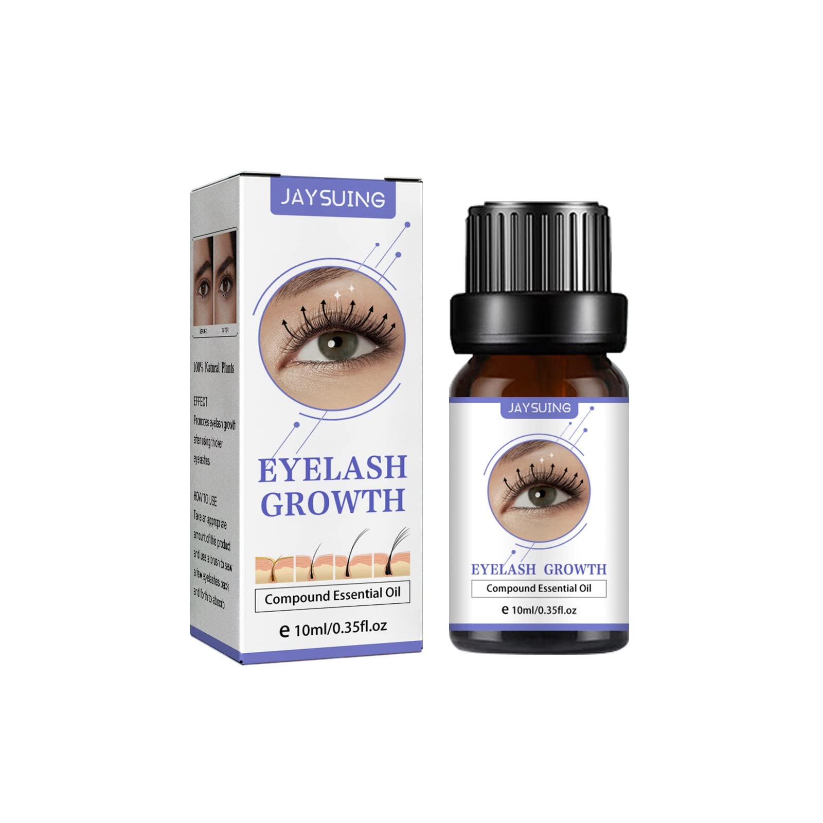 Premium Eyelash & Brow Growth Serum - 10ml Natural Lash Enhancer for Thicker, Voluminous Lashes & Fuller Brows | Vegan, Cruelty-Free Formula for Daily Lash Care & Makeup Enhancement