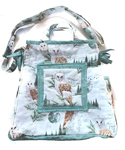 Stylish Winter Owl Quilted Tote Bag with 8 Pockets - 3D Puff Shoulder Bag for Women | Perfect for Work, Travel & Shopping