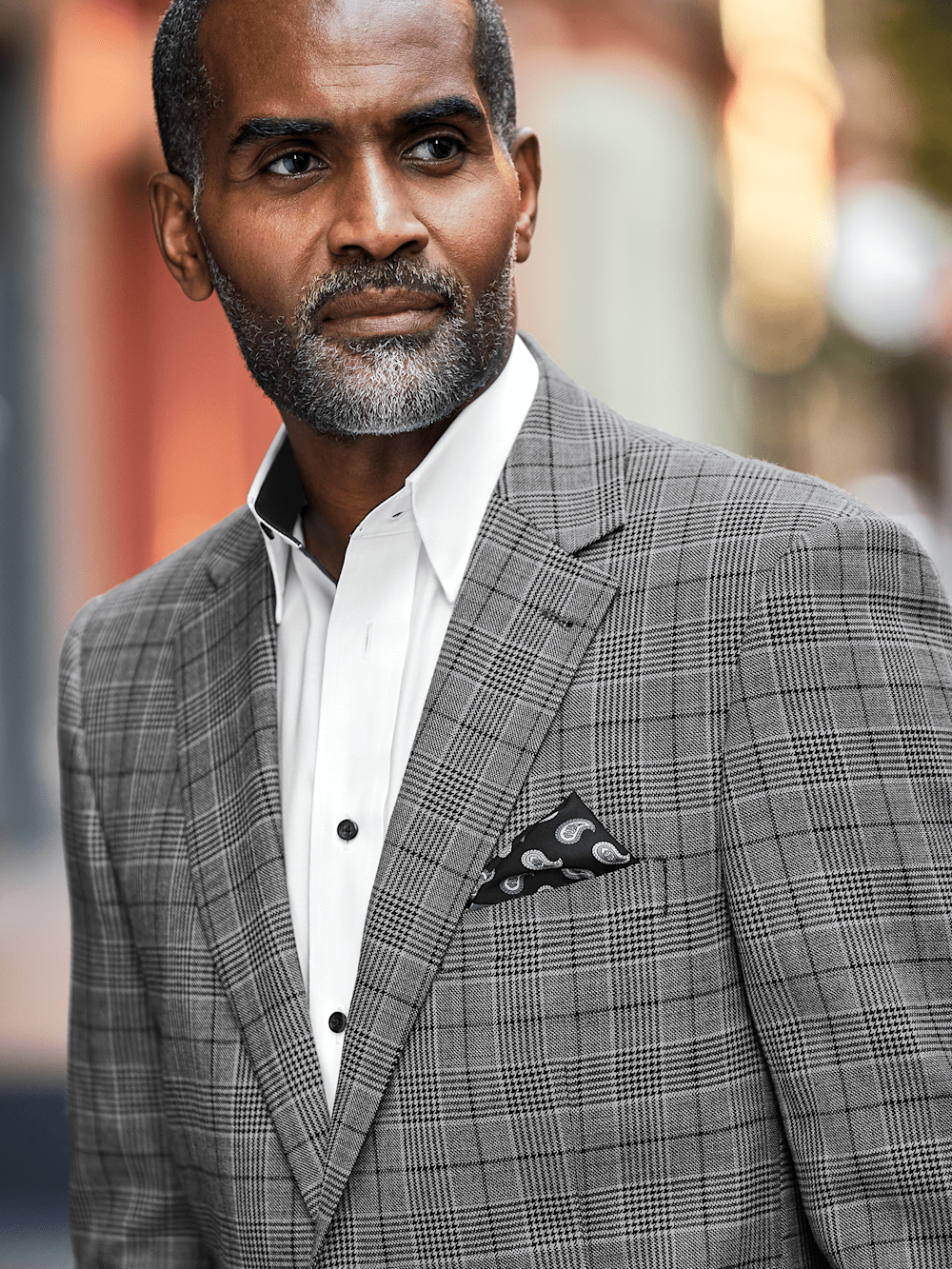 Wool Plaid Single Breasted Notch Lapel Blazer for Men - Classic Black & Grey Checkered Sport Coat | Perfect for Business Casual, Office Wear & Formal Events