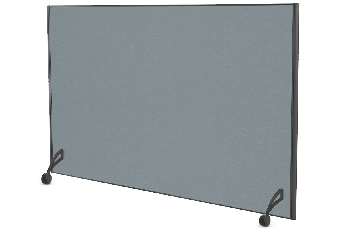 Freestanding Office Partition Screen with Fabric Panel and Black Frame - 1200H x 1600W - Privacy Divider for Workspaces, Conference Rooms, and Home Offices