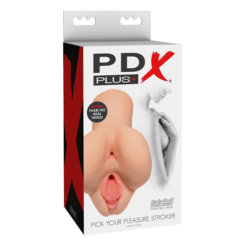 PDX Plus Dual Entry Realistic Stroker - Lifelike Male Pleasure Toy for Enhanced Sensation & Solo Play | Perfect for Home Use & Discreet Storage