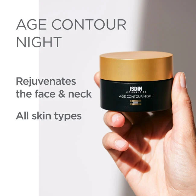 ISDIN ISDINCEUTICS Age Contour Night Cream - Anti-Aging Face Moisturizer for Wrinkles & Fine Lines | Night Repair Treatment for Dry Skin | Perfect for Evening Skincare Routine & Overnight Hydration