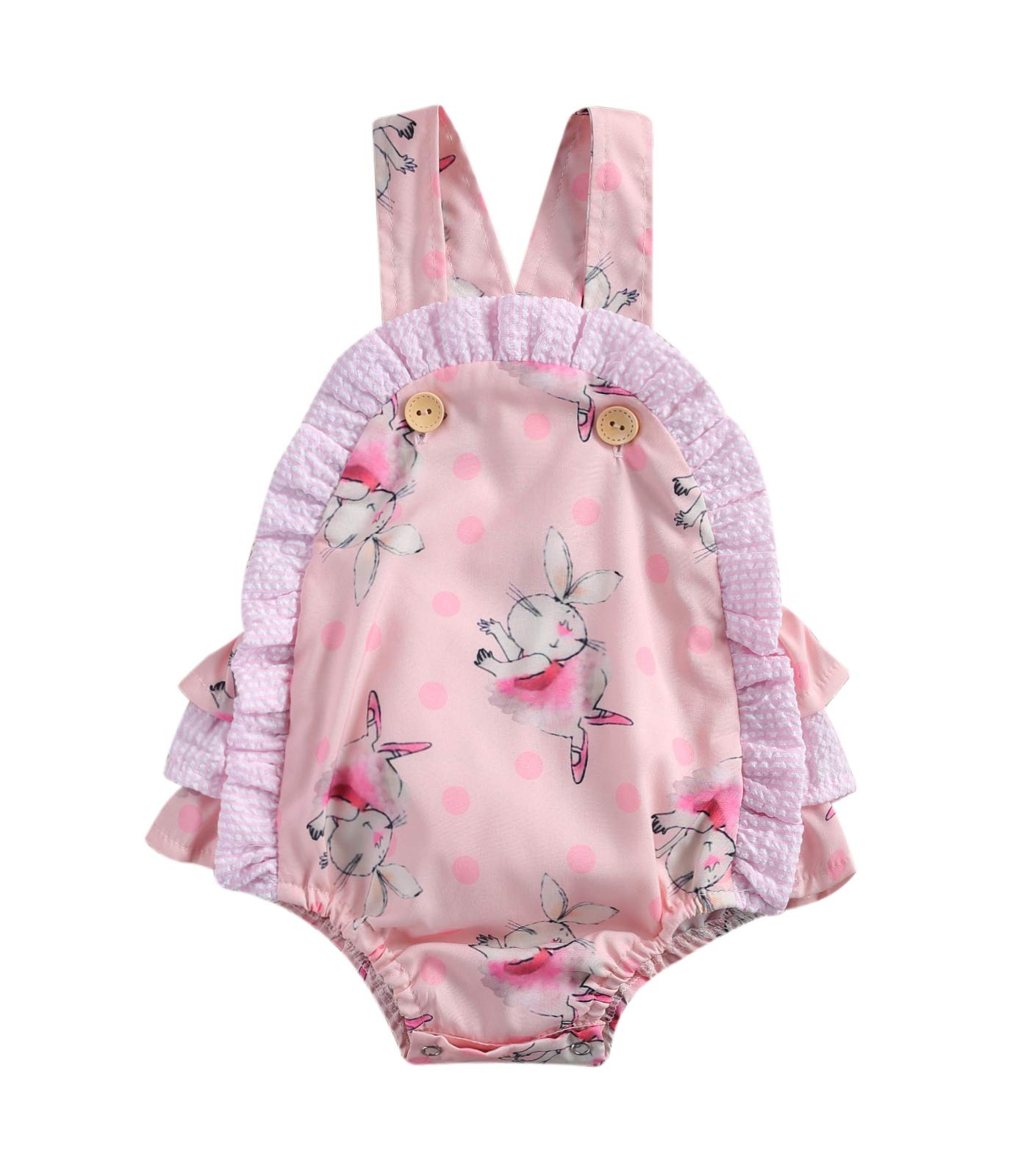 Easter Bunny Romper Outfit for Newborn Baby Girls - Soft Cotton Jumpsuit & Bodysuit - Perfect for Easter Photos, Baby Showers & Spring Celebrations