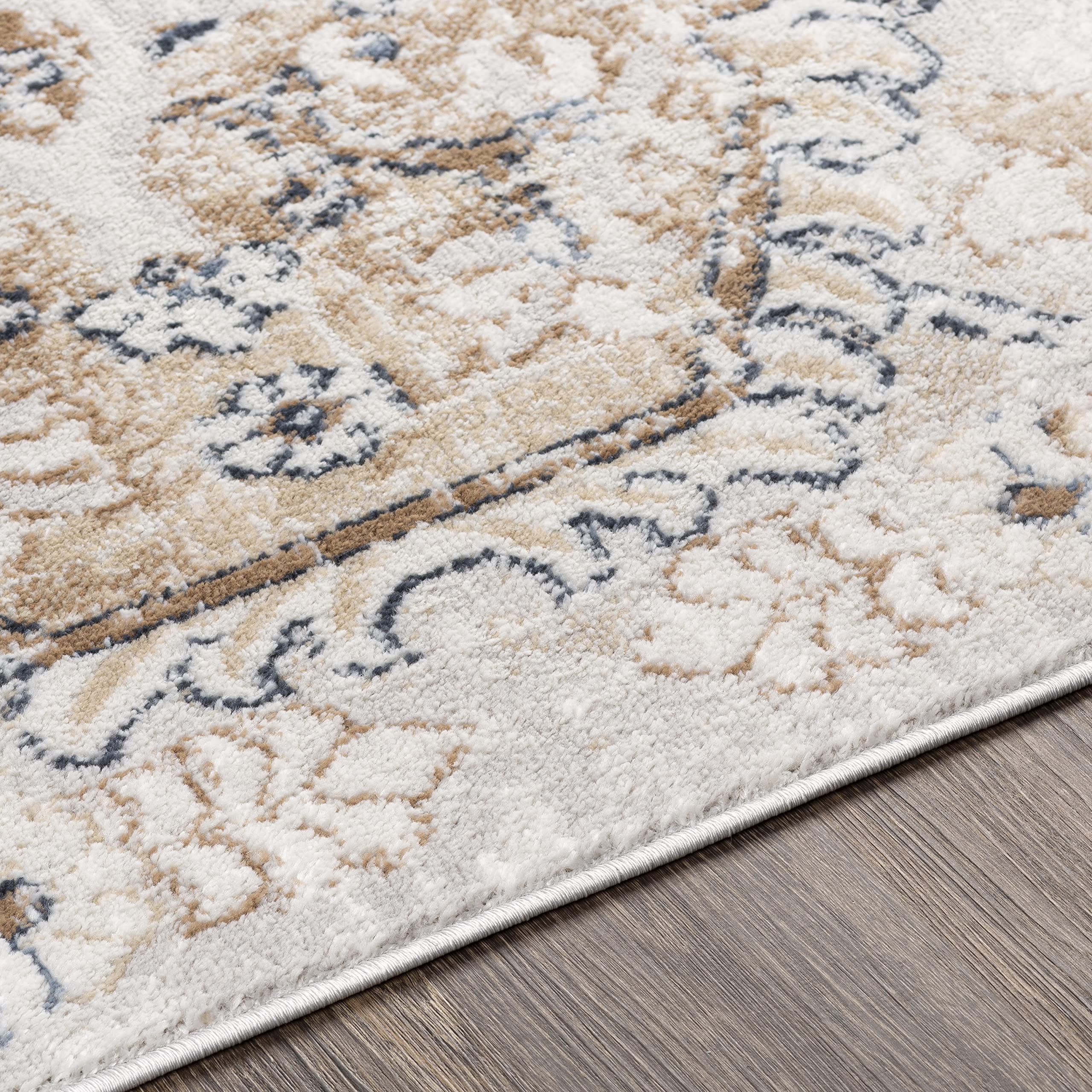 Mark&Day 6x9 Baflo Traditional Tan Area Rug - Brown Beige Grey Carpet for Living Room, Bedroom, Kitchen - Soft & Durable (6'6