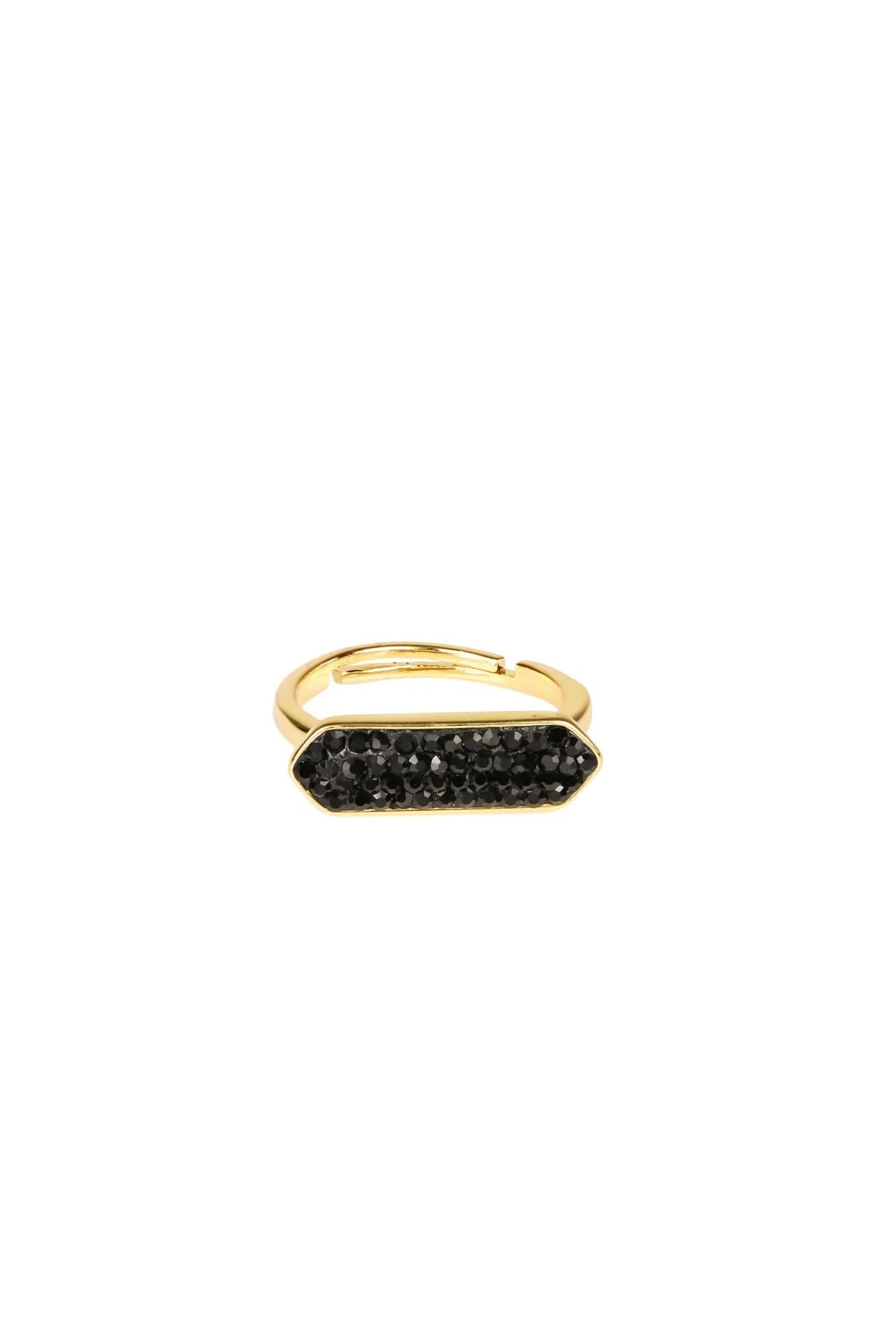 Elegant Gold Plated Crystal Bar Ring for Women - Trendy Stackable Minimalist Jewelry Gift for Her - Perfect for Parties, Weddings & Everyday Wear
