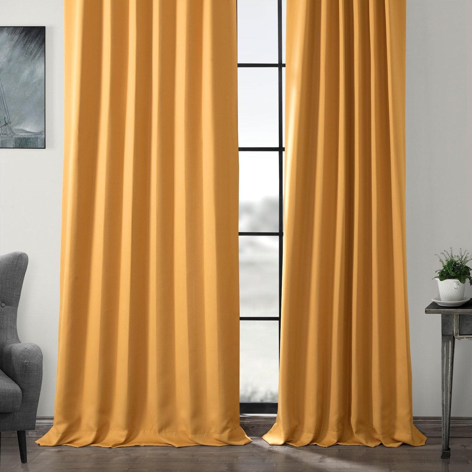 Blackout Curtains for Bedroom - Marigold Room Darkening Window Drapes for Better Sleep & Privacy - Perfect for Nursery, Home Theater & Shift Workers
