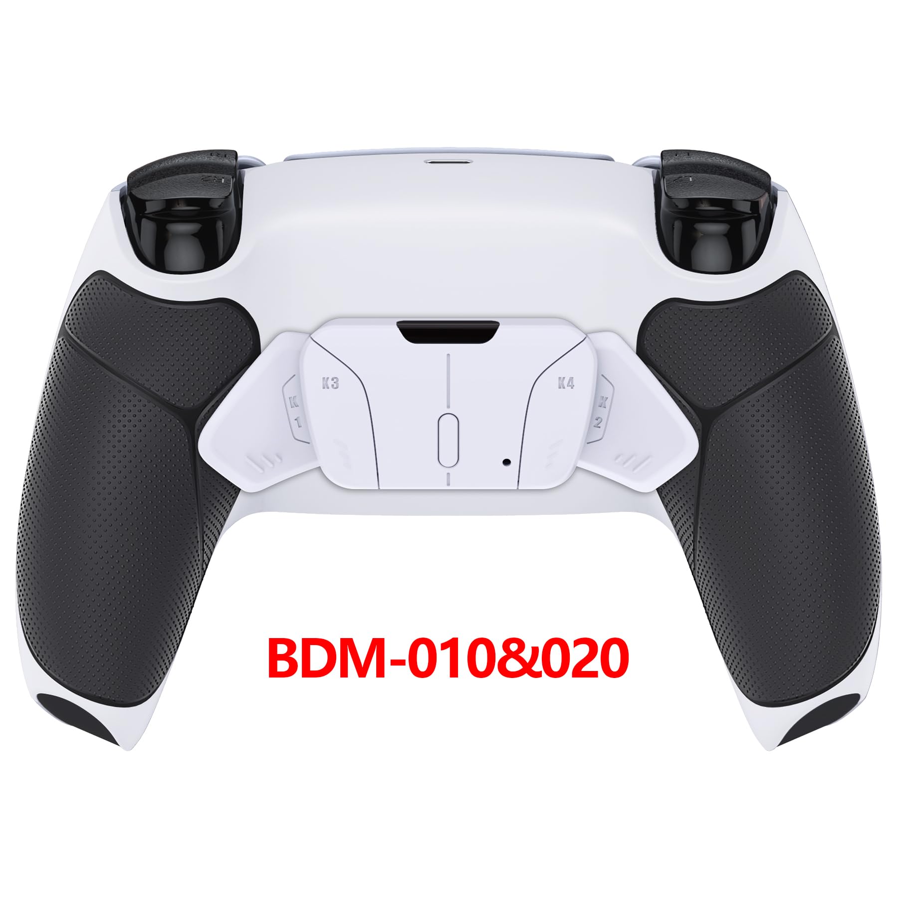 eXtremeRate RISE4 Programmable Remap Kit for PS5 Controller BDM-010/020 - Black & White - Includes Rubber Grip Cover & 4 Back Paddle Buttons - Perfect for Gaming, FPS, and Competitive Play