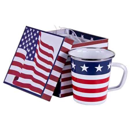 Stars & Stripes 16 oz. Patriotic Ceramic Coffee Mug with Handle - USA Flag Design Insulated Cup for Hot & Cold Drinks - Perfect for 4th of July, Memorial Day, Veterans Day Gifts & Home Decor