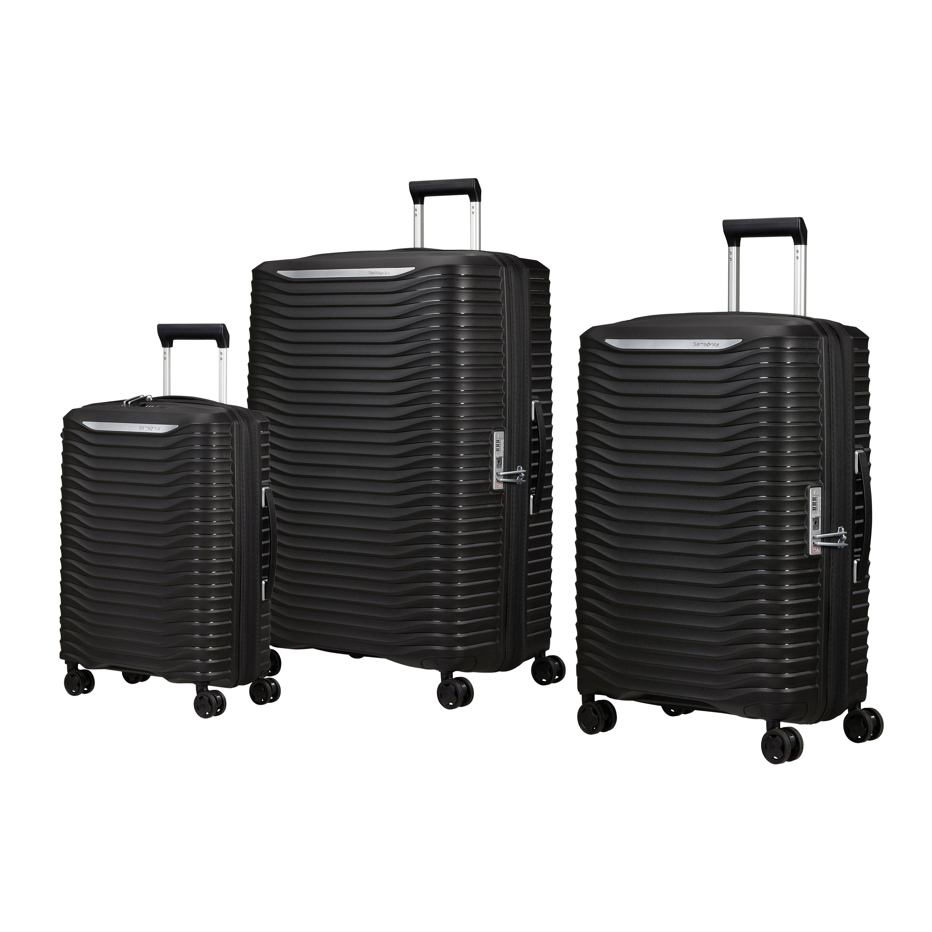 Samsonite Upscape Spinner Expandable 3 Piece Luggage Set - Lightweight Hardside Suitcases with 360° Wheels for Travel, Business & Vacation (Black)