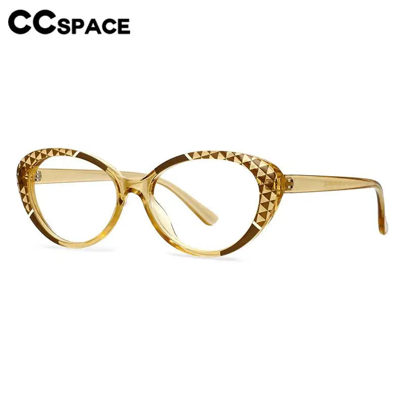 CCspace Women's Full Rim Cat Eye Titanium Reading Glasses - Lightweight & Durable R57128 for Work, Reading & Fashion Accessories