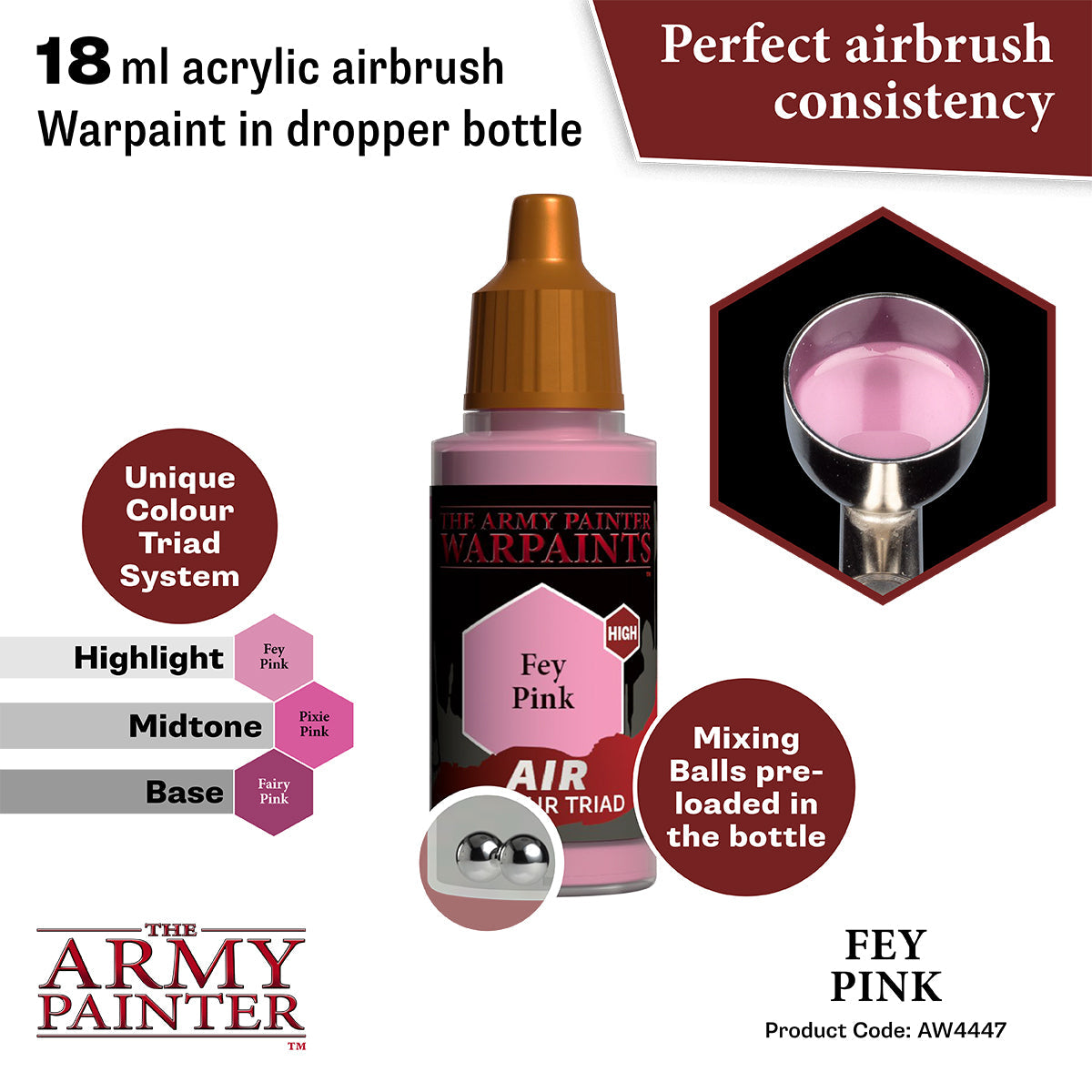 Warpaints Air: Fey Pink - High-Quality Airbrush Makeup for Cosplay, Halloween & Fantasy Looks | Perfect for Professional Artists & Beginners