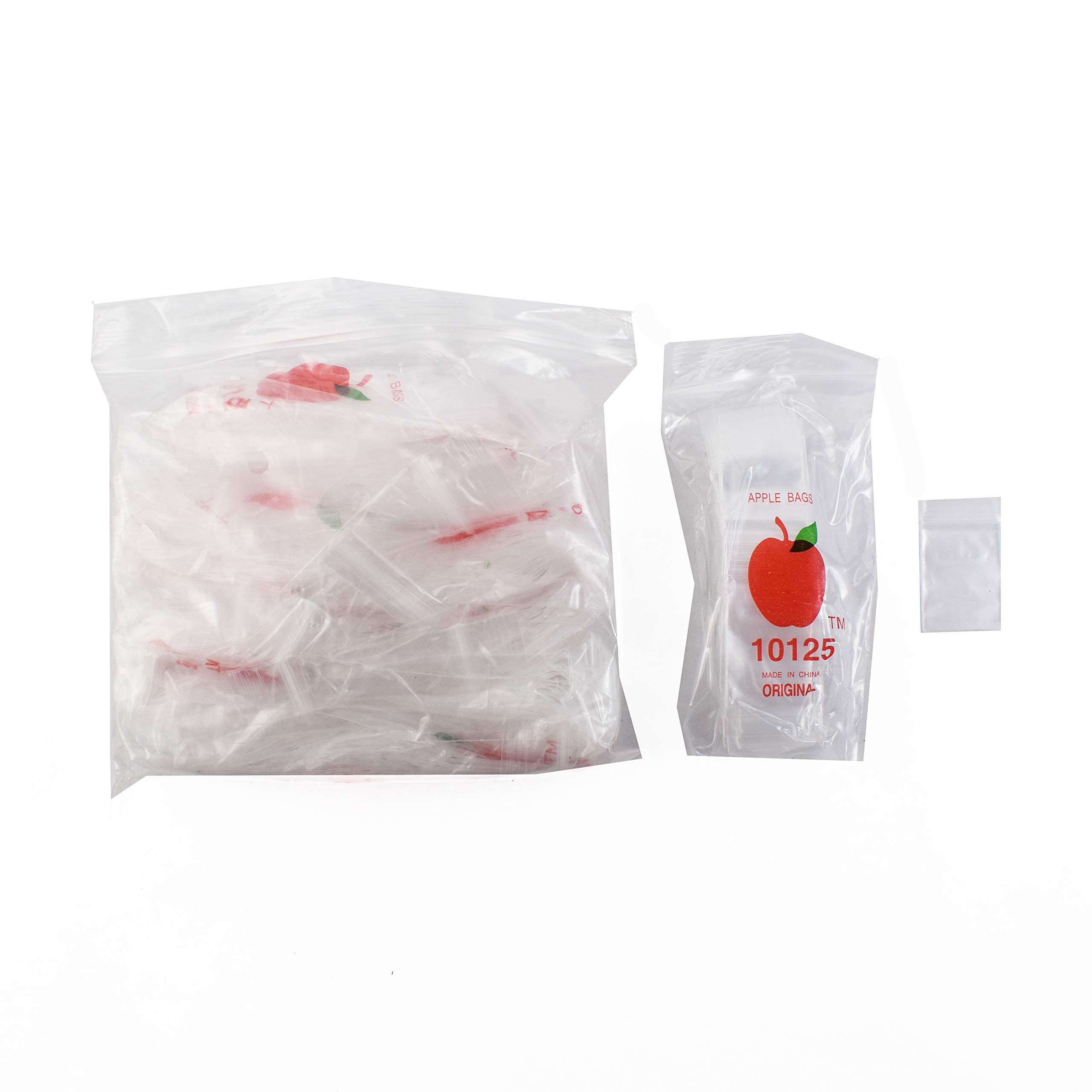 10125 Original Mini Plastic Bags 2.5Mil Thick - Reclosable Zipper Storage Bags, Clear Bulk Pack for Food, Jewelry, Crafts & Small Parts Organization