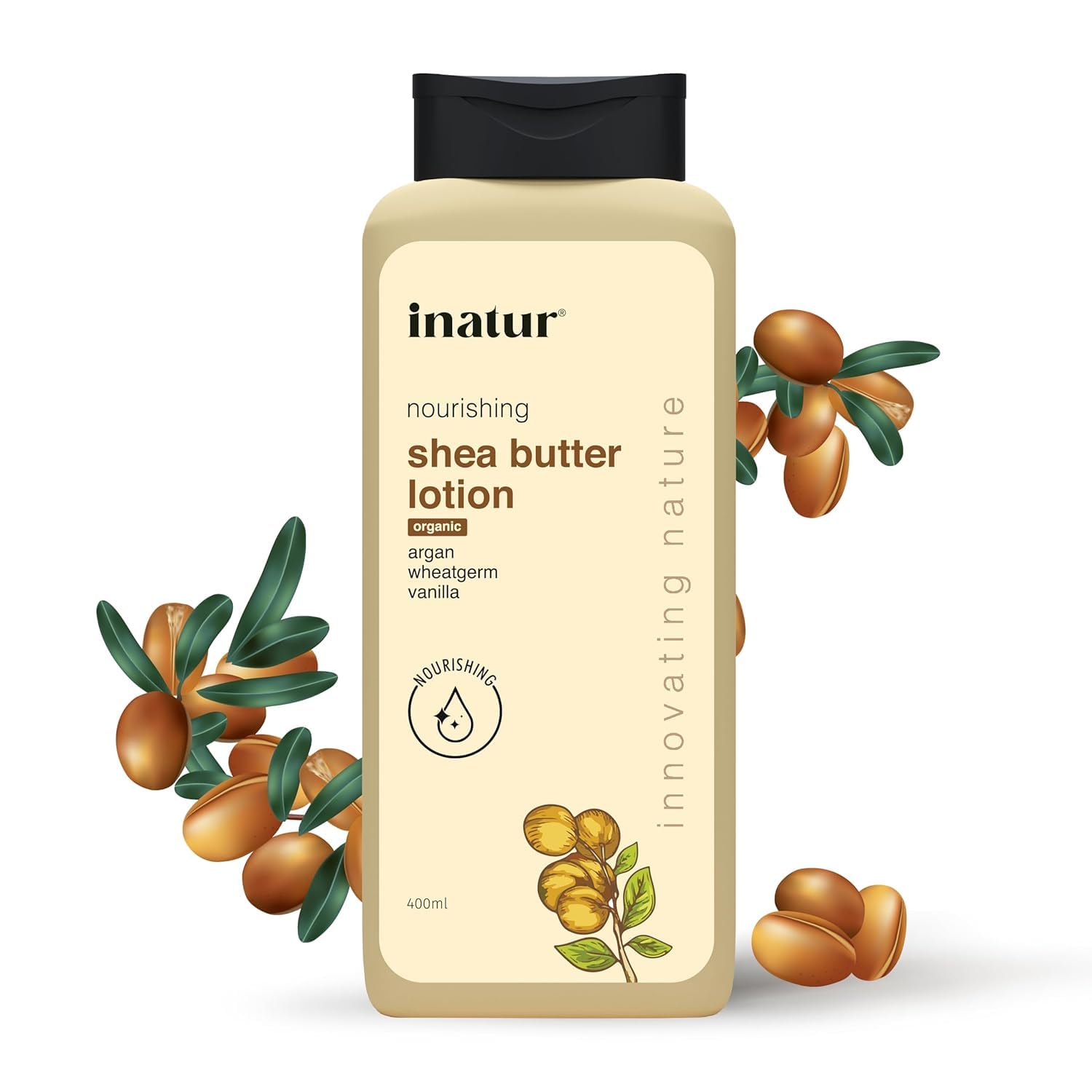 Organic Shea Butter Body Lotion 400ml - Deep Moisturizing Cream for Dry Skin | Natural Scar & Blemish Reducer | Face & Body Hydration | Vegan, Chemical-Free Skincare | Perfect for Daily Use, After Shower & Winter Care