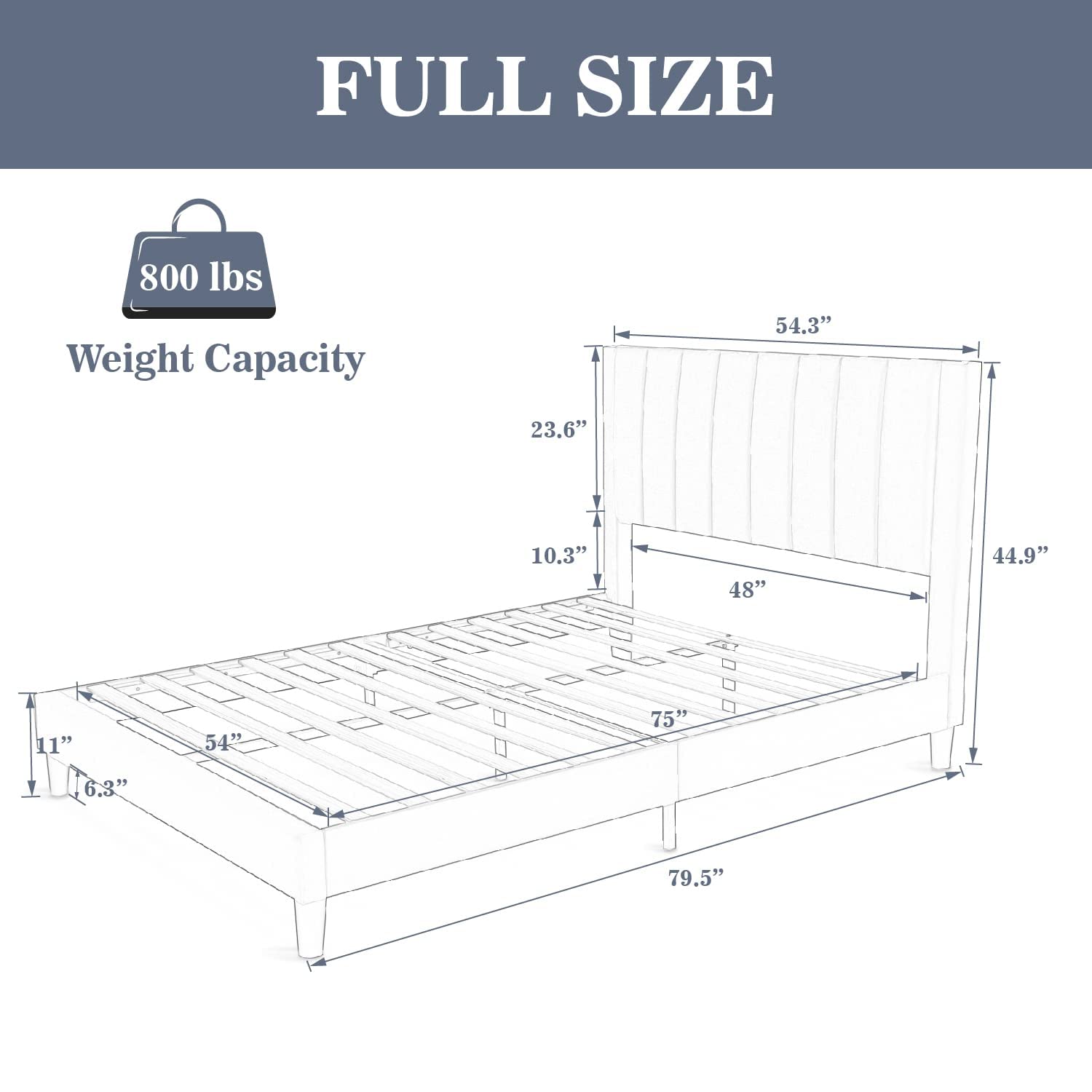 Allewie Full Size Platform Bed Frame - Velvet Upholstered Bed with Channel Tufted Headboard, Sturdy Wood Slats Support | No Box Spring Needed | Easy Assembly in Emerald Green | Perfect for Modern Bedrooms & Guest Rooms