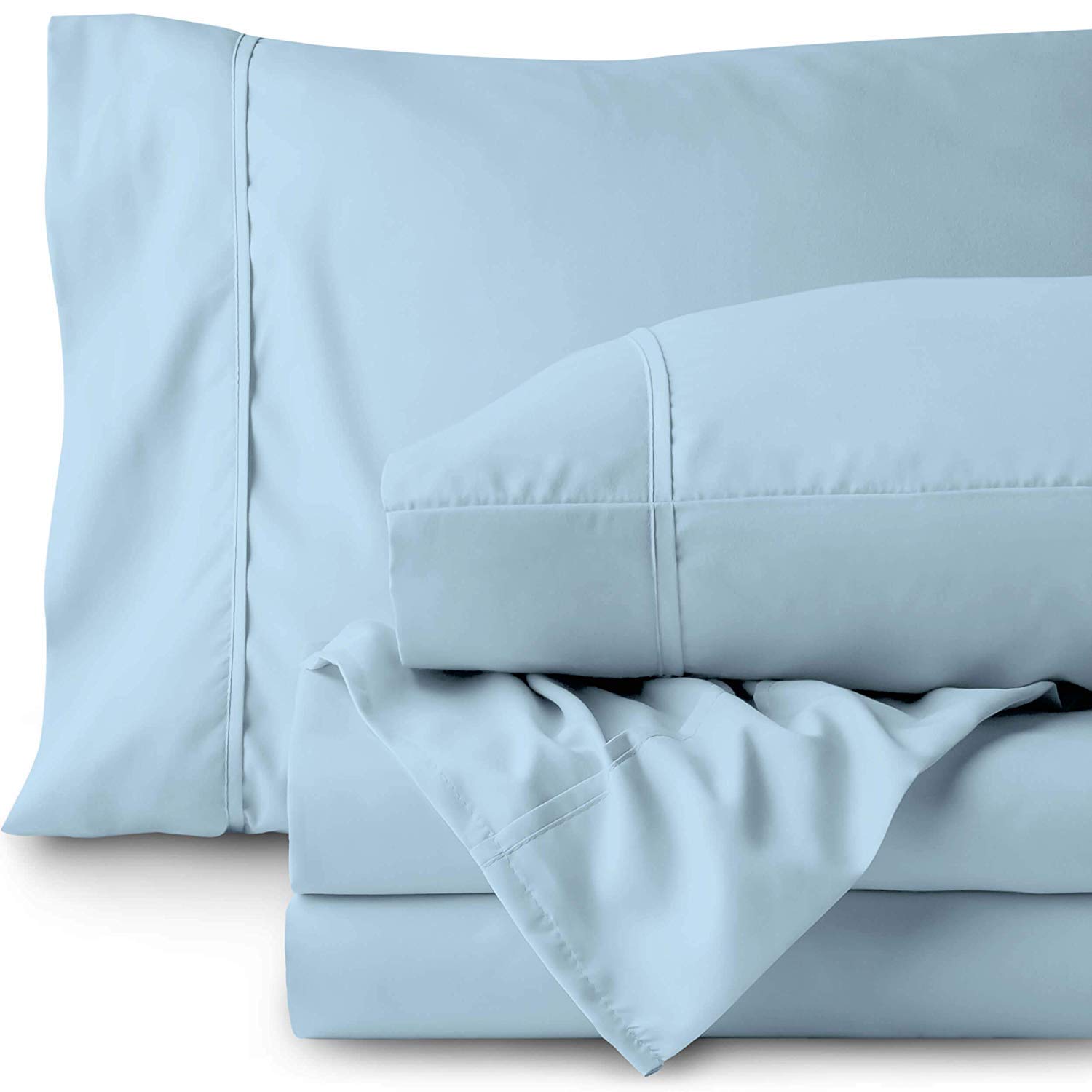 800 Thread Count 100% Cotton Bed Sheet Set with Deep Pocket - 4 Piece Full Size Luxury Bedding (Flat Sheet, Fitted Sheet & 2 Pillowcases) | Ultra Soft Long Staple Cotton for Mattress Up to 21