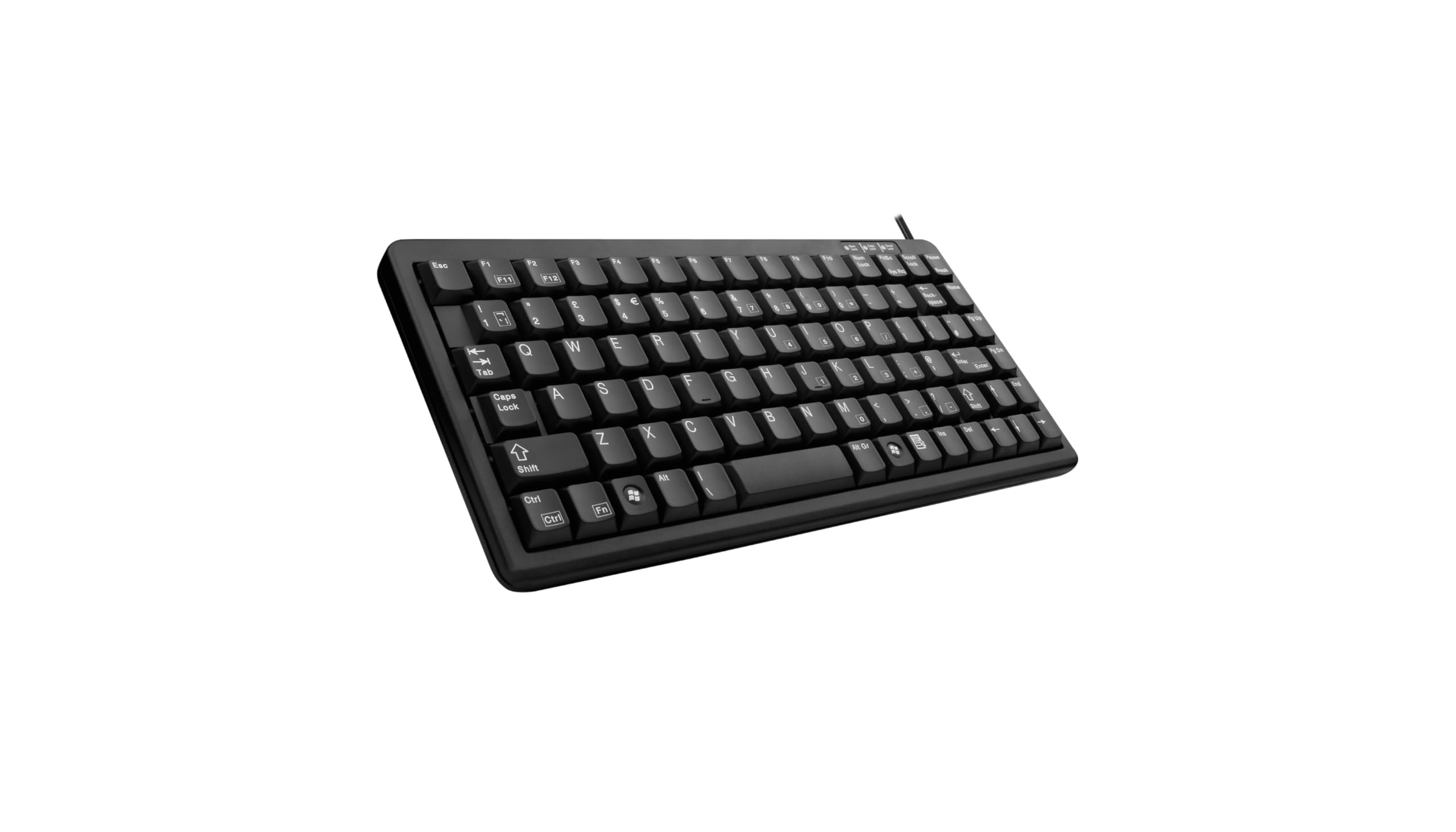 CHERRY G84-4100 Compact Mechanical Keyboard - International QWERTY Layout, Wired USB, Slim Design with ML Switches (Black) - Perfect for Office Work, Gaming & Space-Saving Desktops
