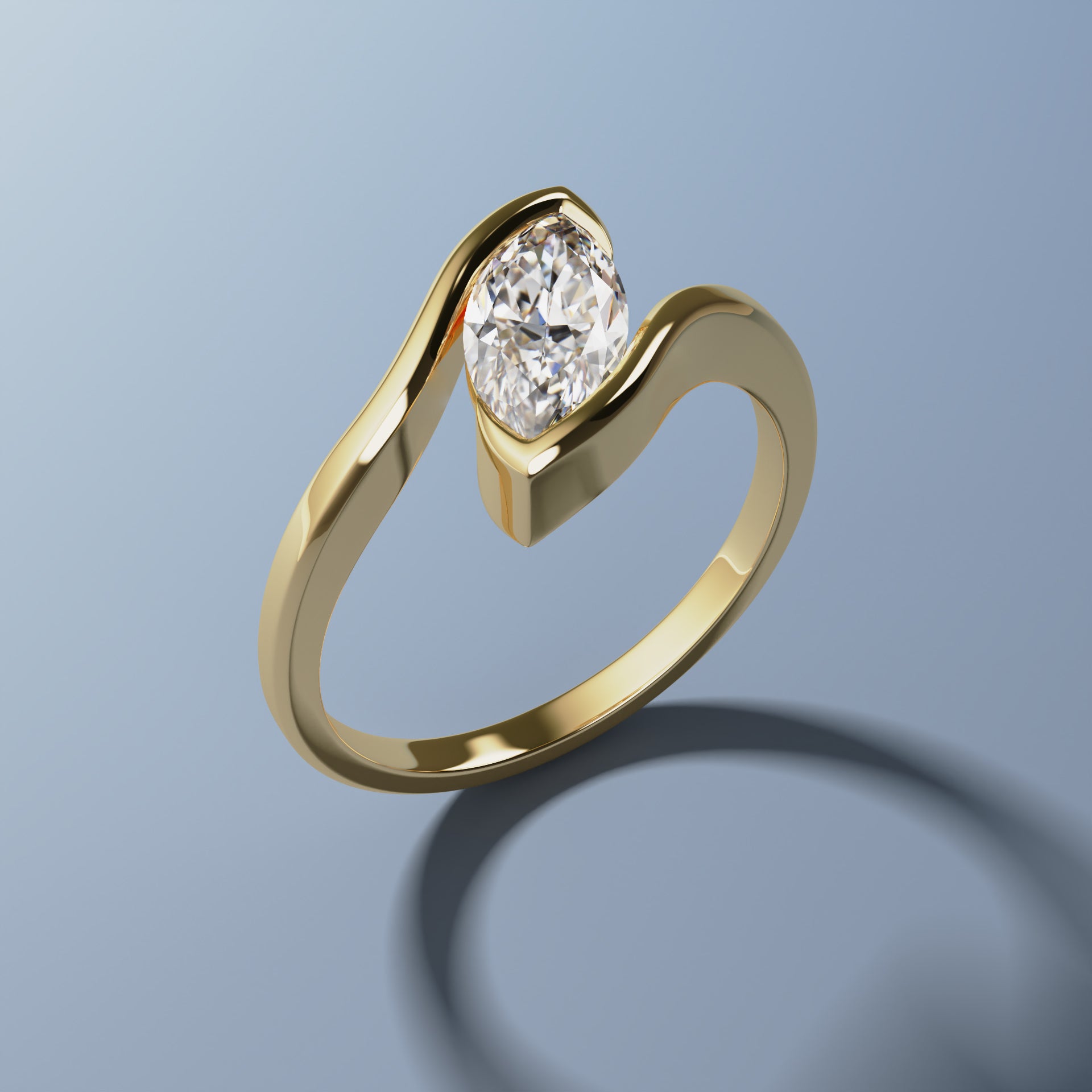 1ct Marquise Cut Solitaire Diamond Engagement Ring - Elegant & Timeless Wedding Jewelry for Brides & Proposals