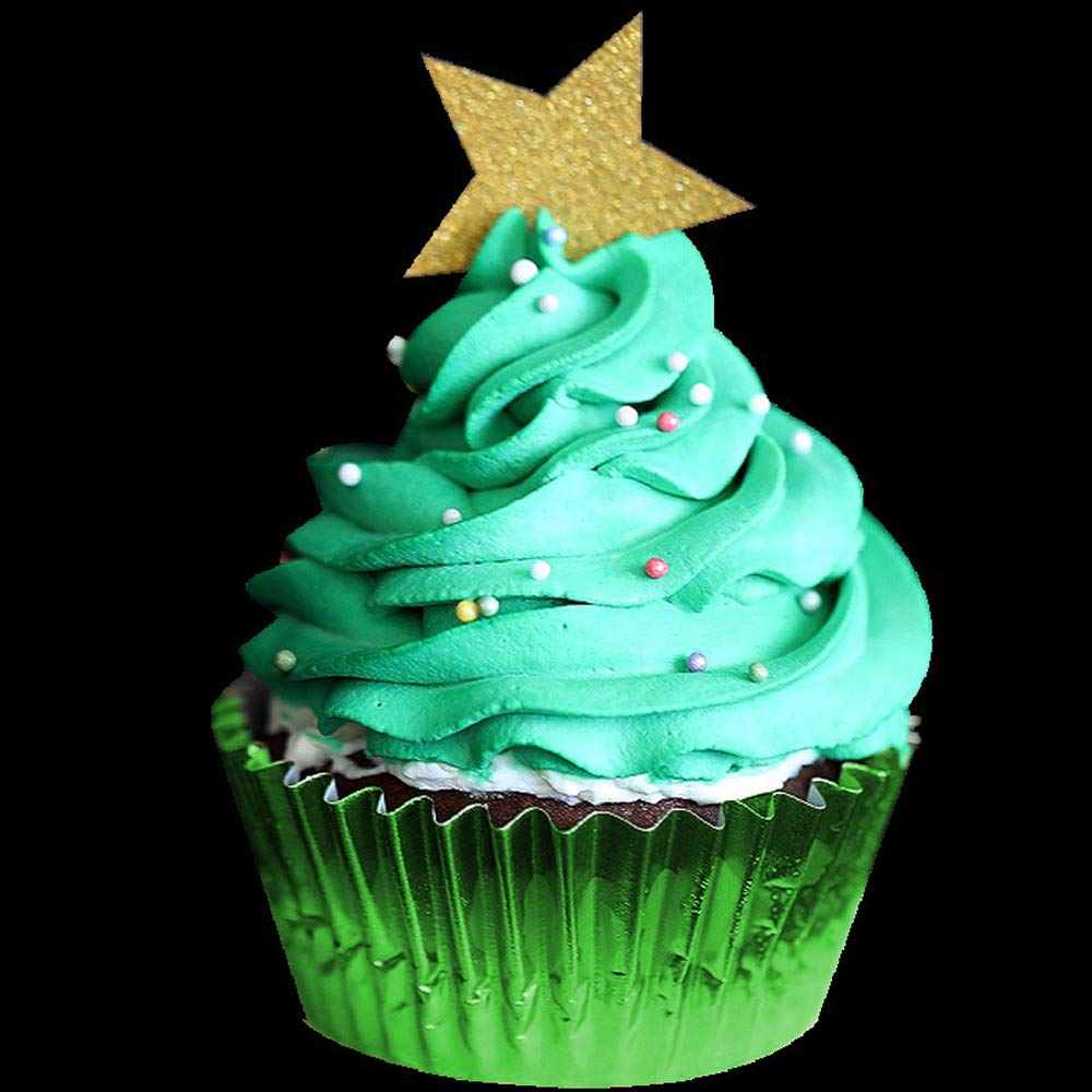600-Piece Metallic Foil Mini Cupcake Liners - Baking Cups for Muffins, Treats & Desserts - Perfect for Weddings, Birthdays, Baby Showers (Green) - Ideal for Party Decorations, Holiday Baking & Home Kitchen Use