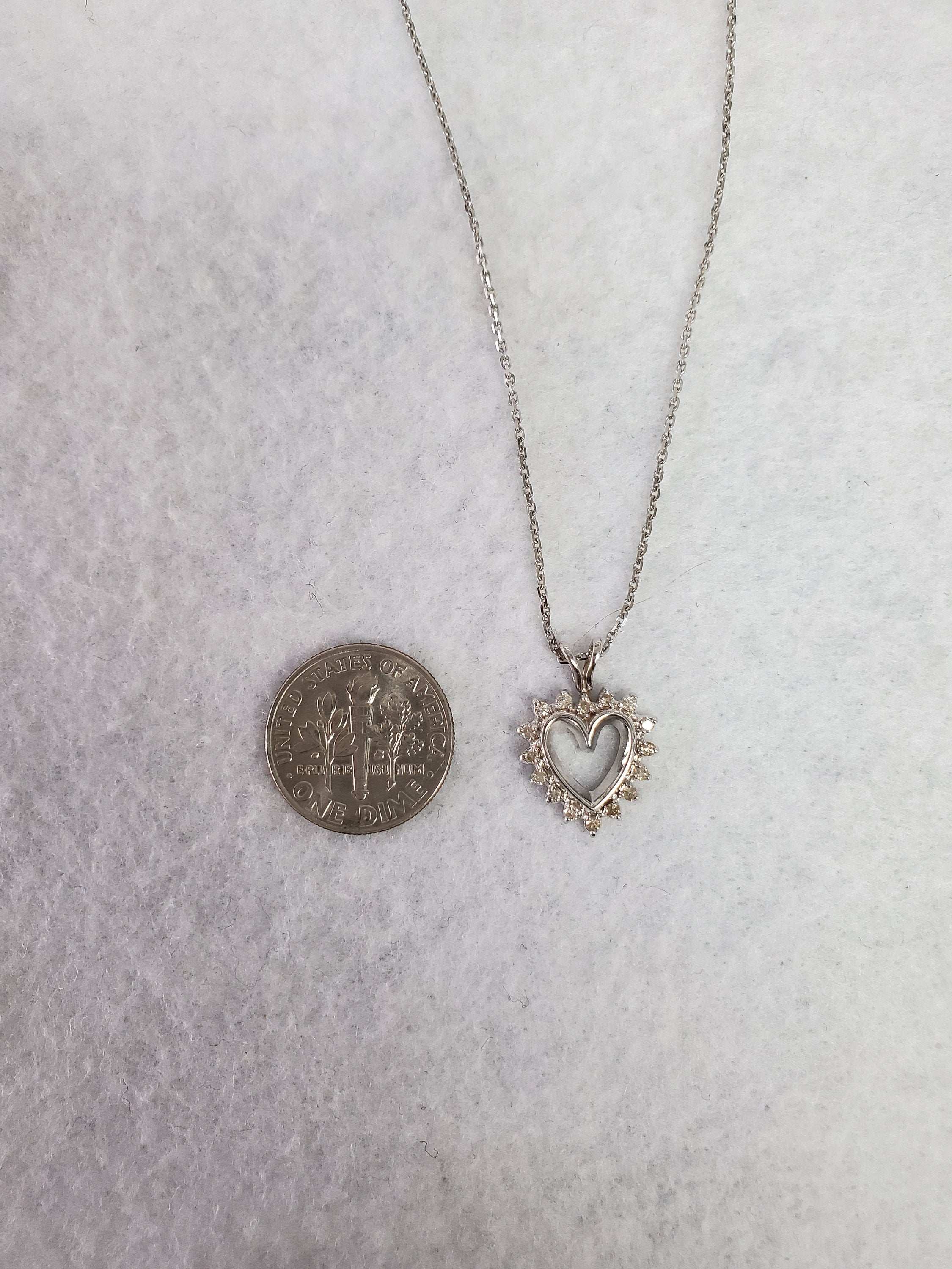 0.25 Carat Diamond Heart Pendant in 14K White Gold - Elegant Necklace for Women, Perfect for Valentine's Day, Anniversary & Romantic Gifts